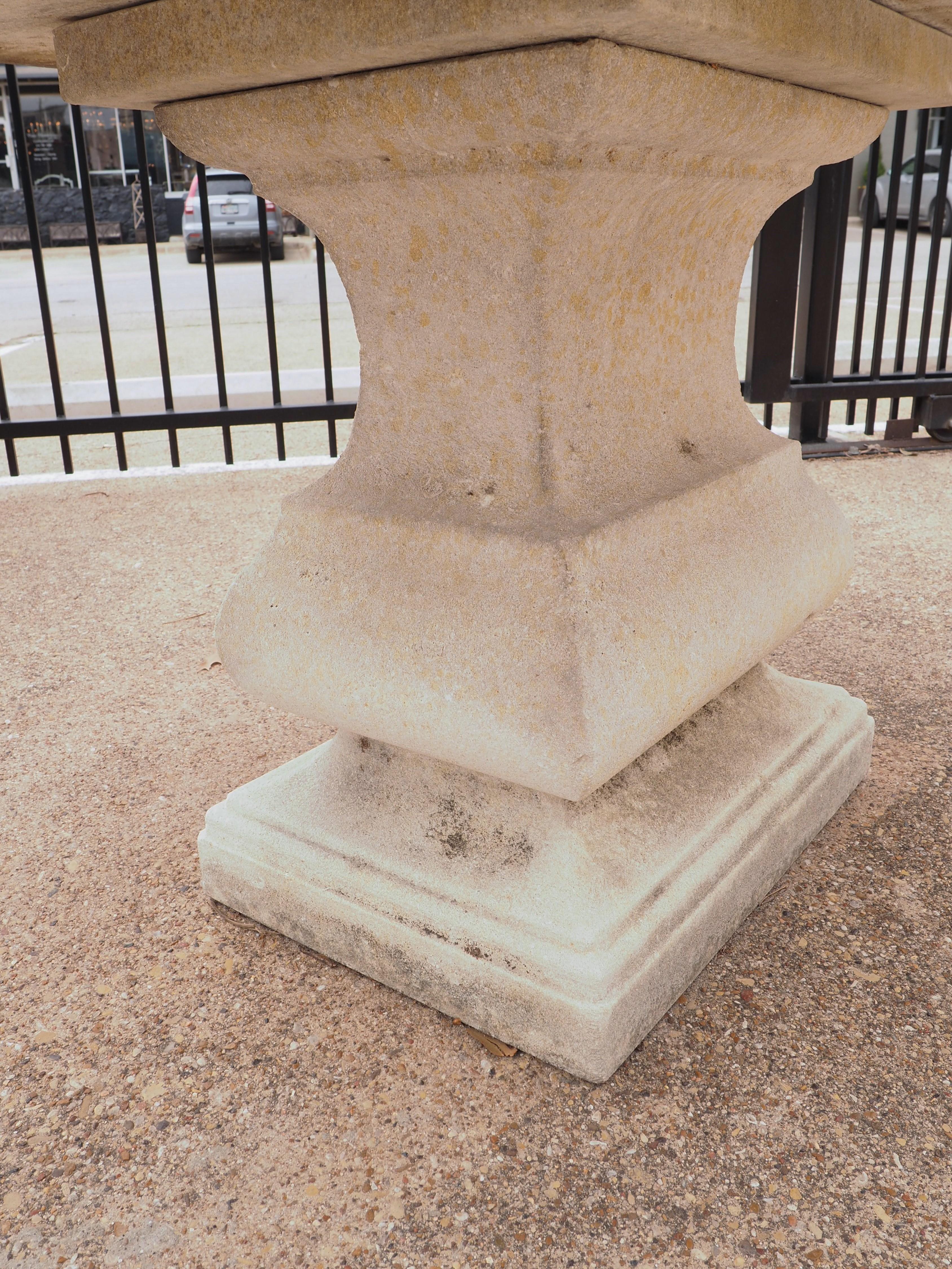 Carved Italian Limestone Garden Table 4