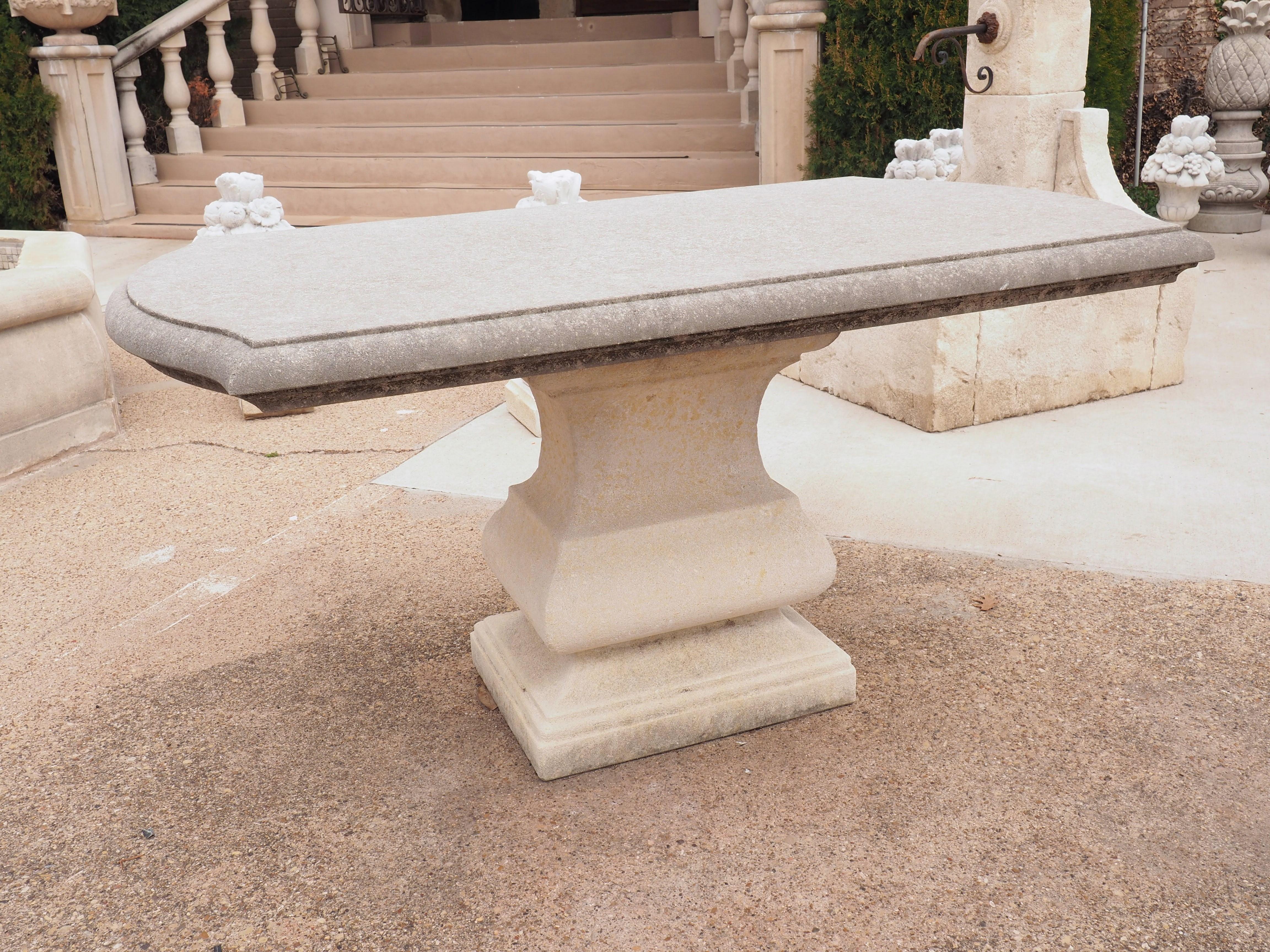 Carved Italian Limestone Garden Table 9