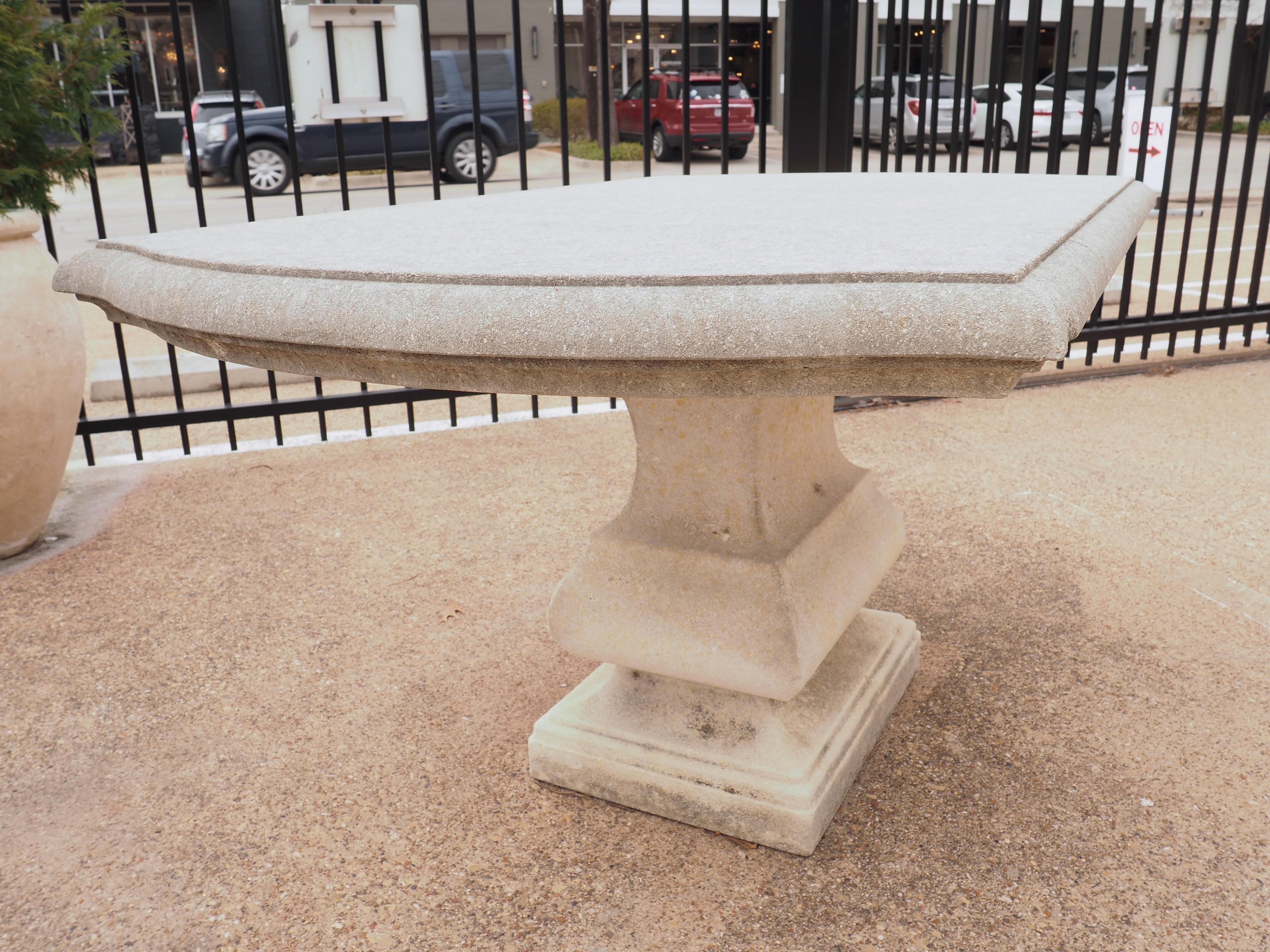 Carved Italian Limestone Garden Table 3