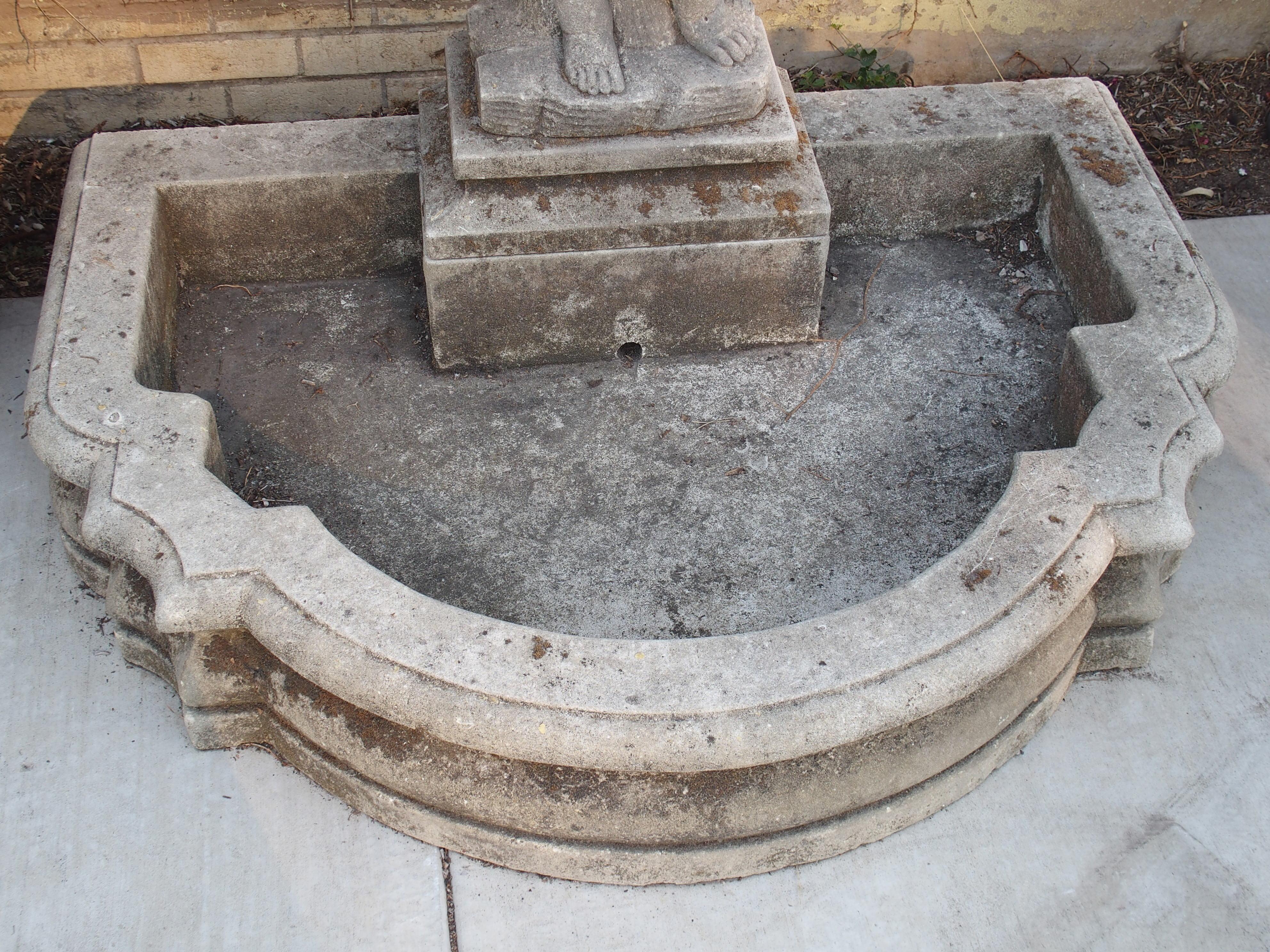 Carved Italian Limestone Putti Fountain with Self Enclosed Basin 6