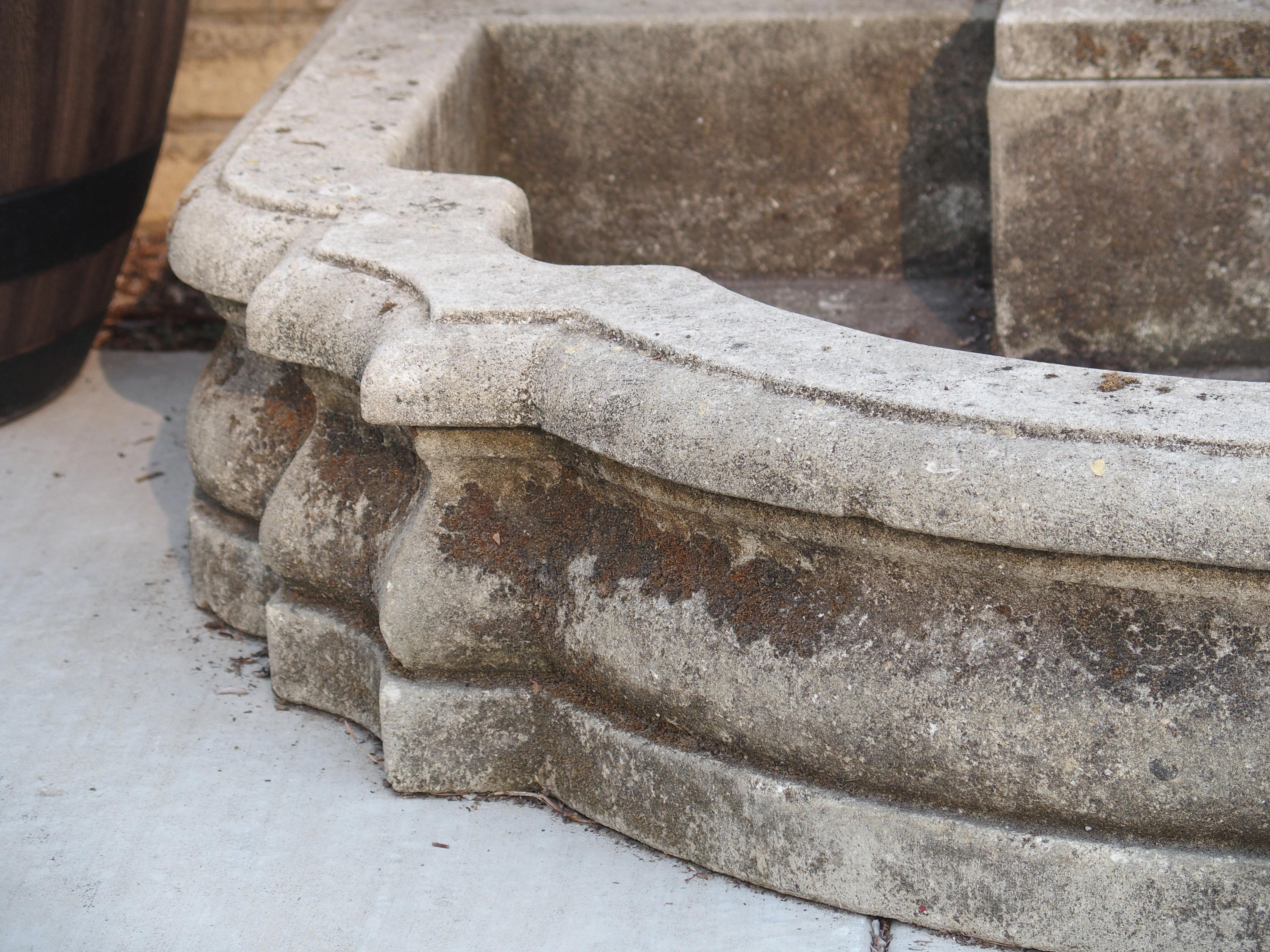 Hand-Carved Carved Italian Limestone Putti Fountain with Self Enclosed Basin