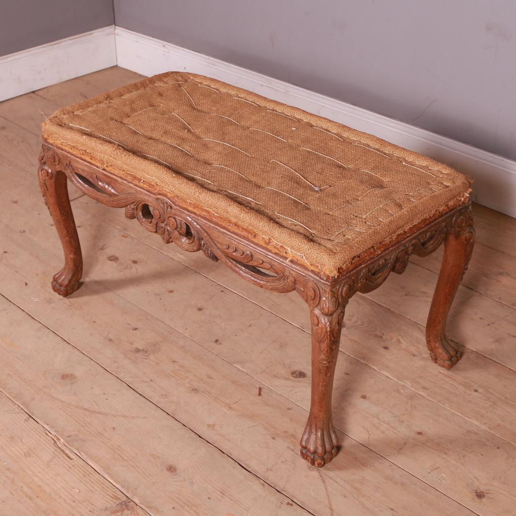 Oak Carved Italian Stool