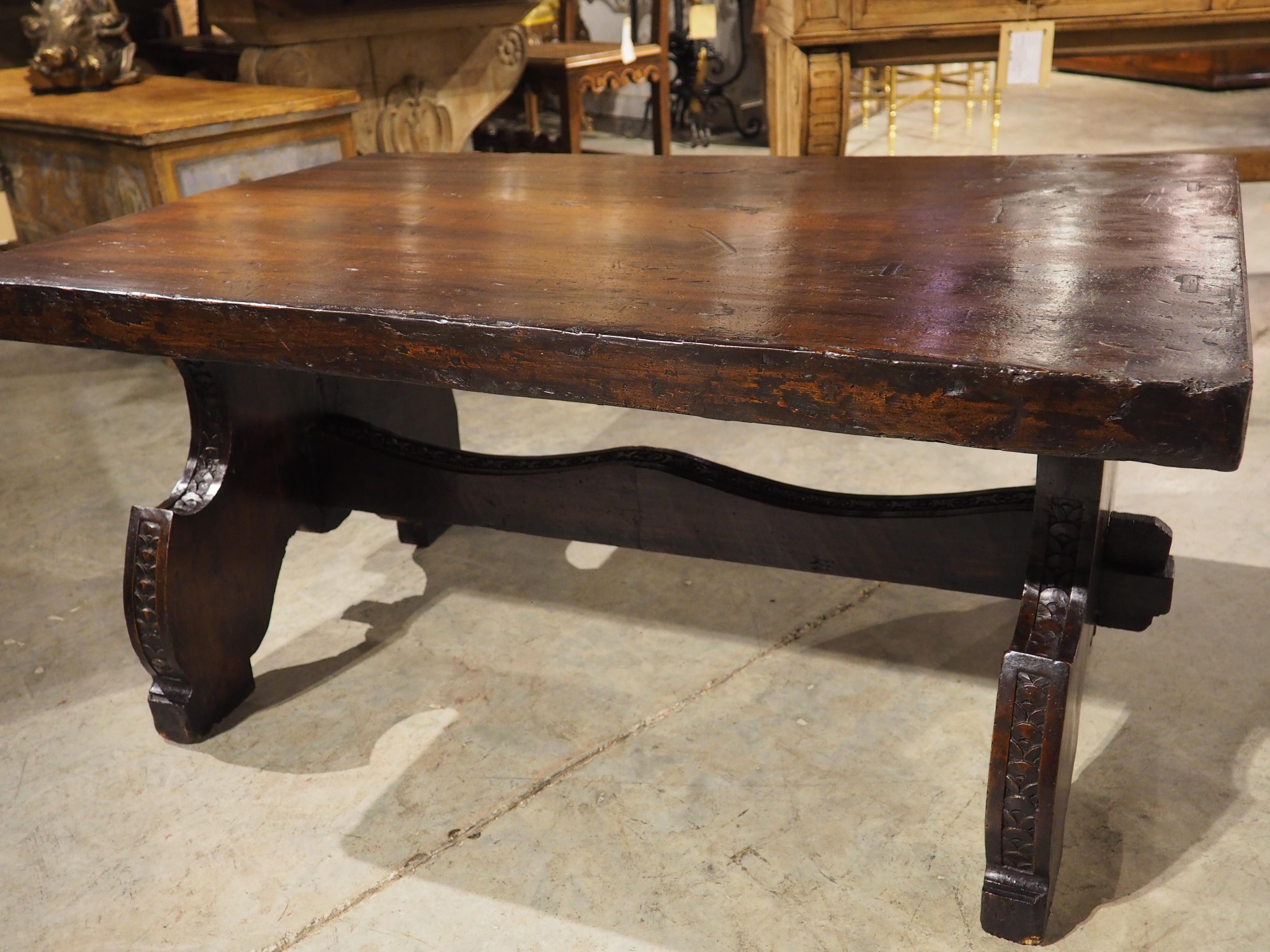 Carved Italian Walnut Coffee Table from Antique Elements For Sale 4