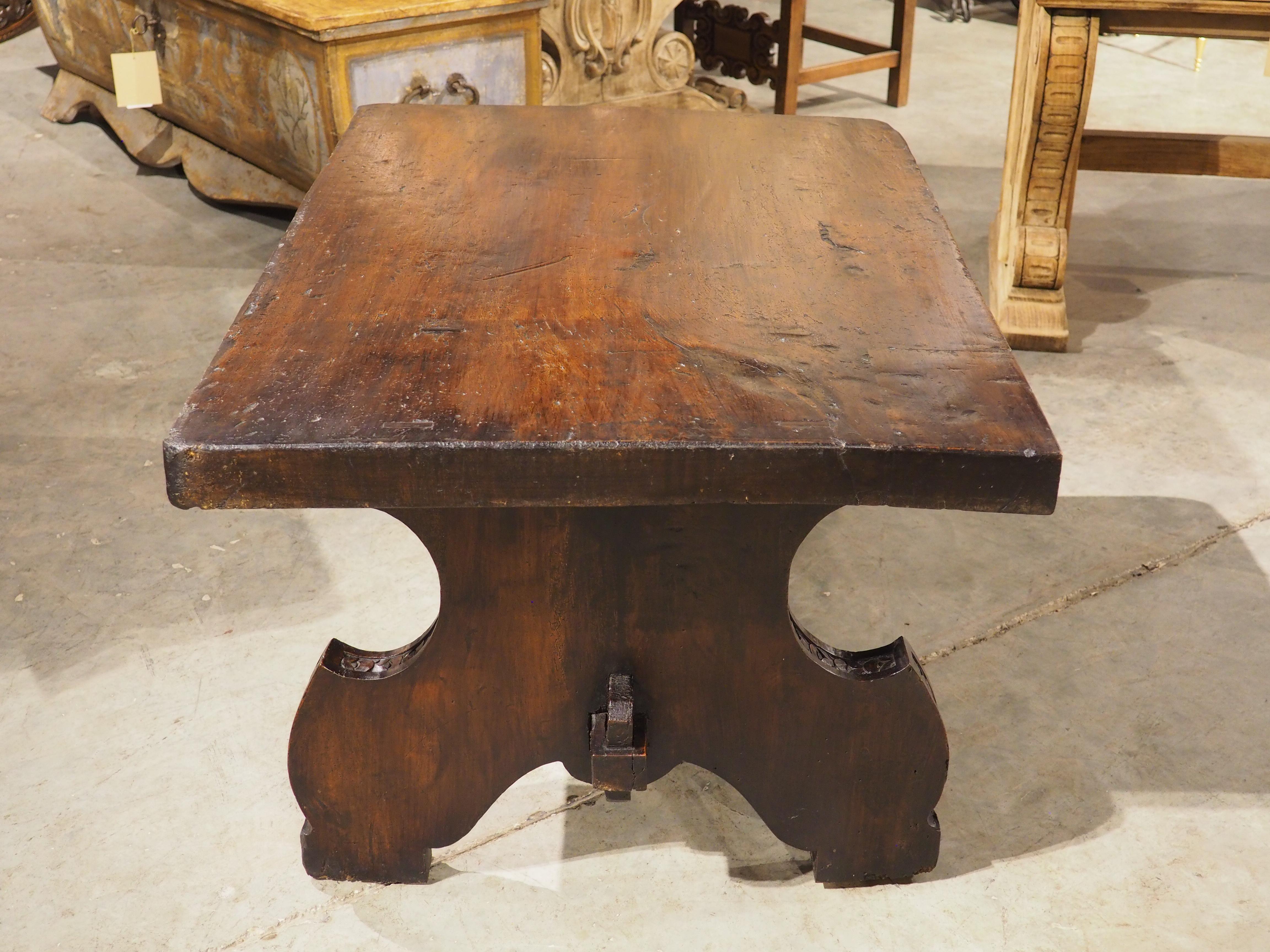 Carved Italian Walnut Coffee Table from Antique Elements For Sale 8