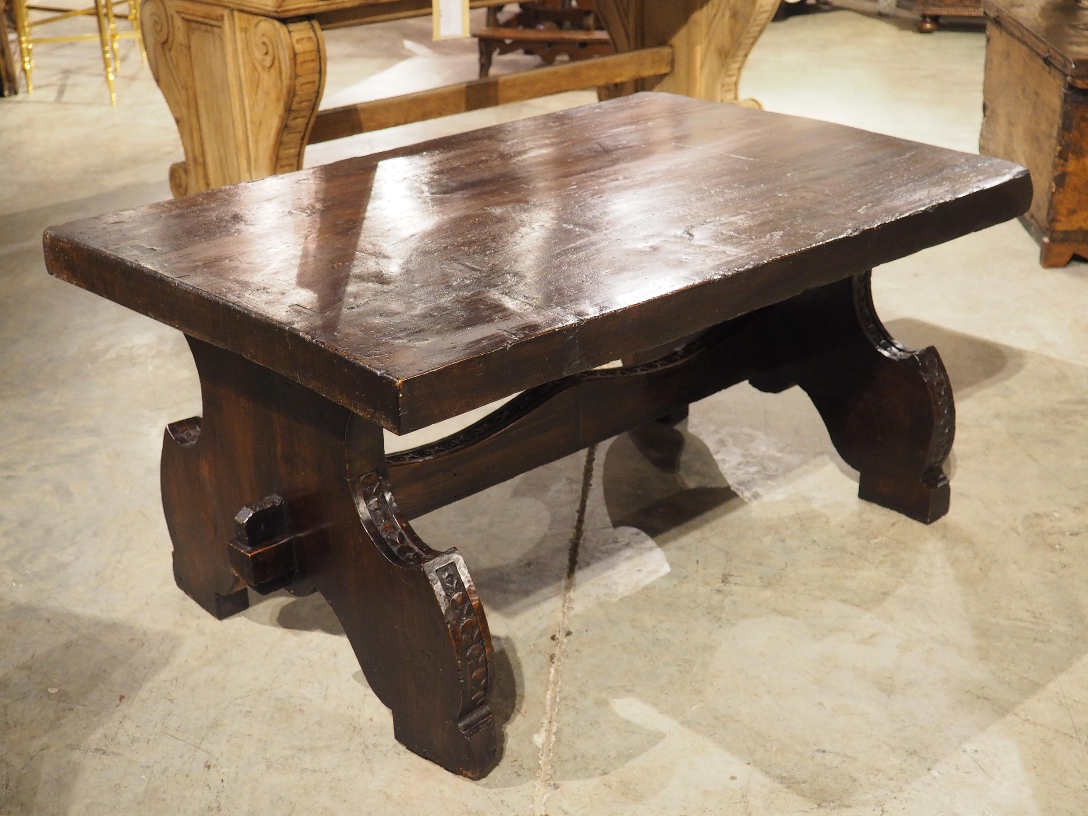 Carved Italian Walnut Coffee Table from Antique Elements For Sale 11