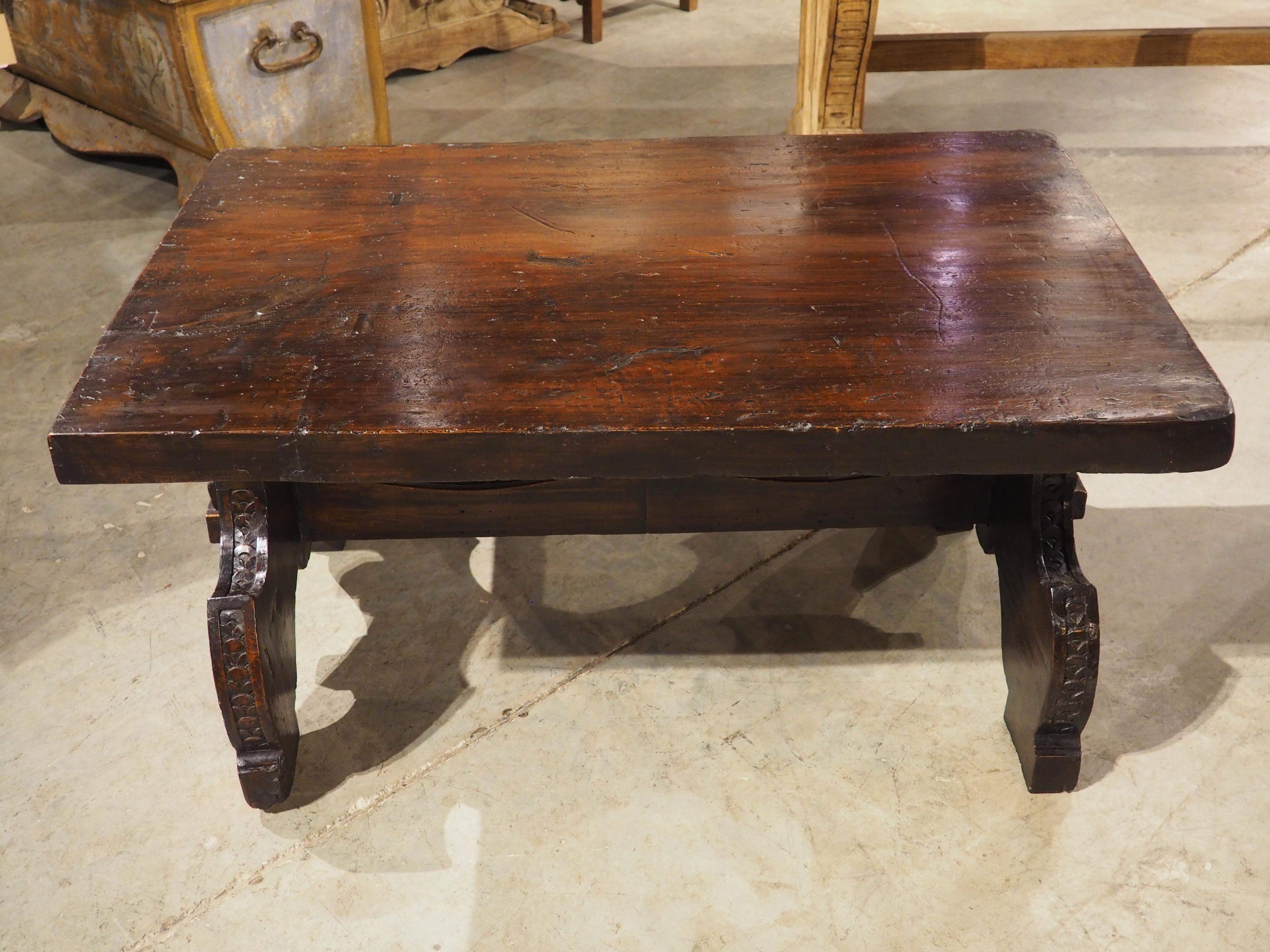 Carved Italian Walnut Coffee Table from Antique Elements For Sale 13