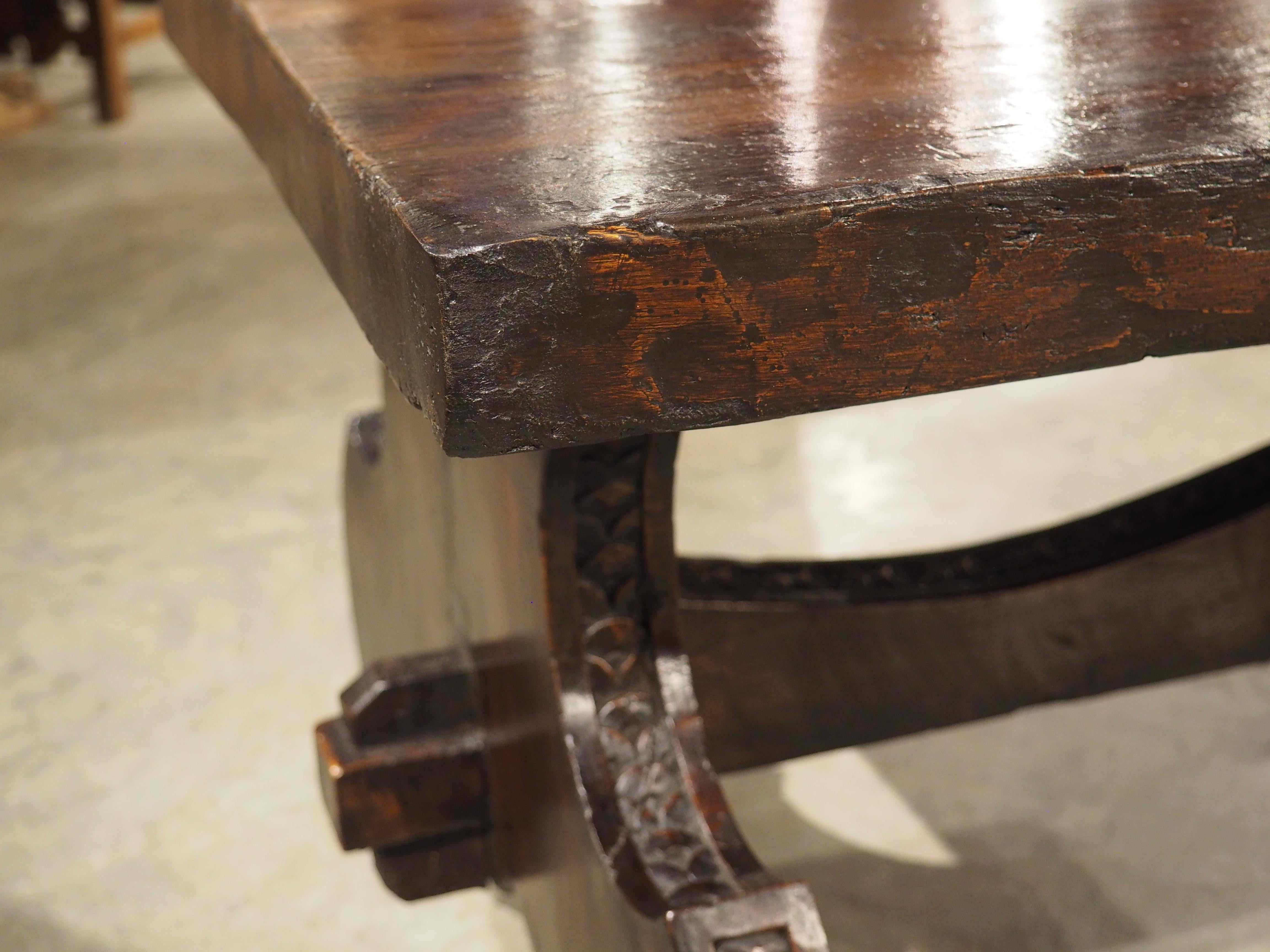Hand-Carved Carved Italian Walnut Coffee Table from Antique Elements For Sale