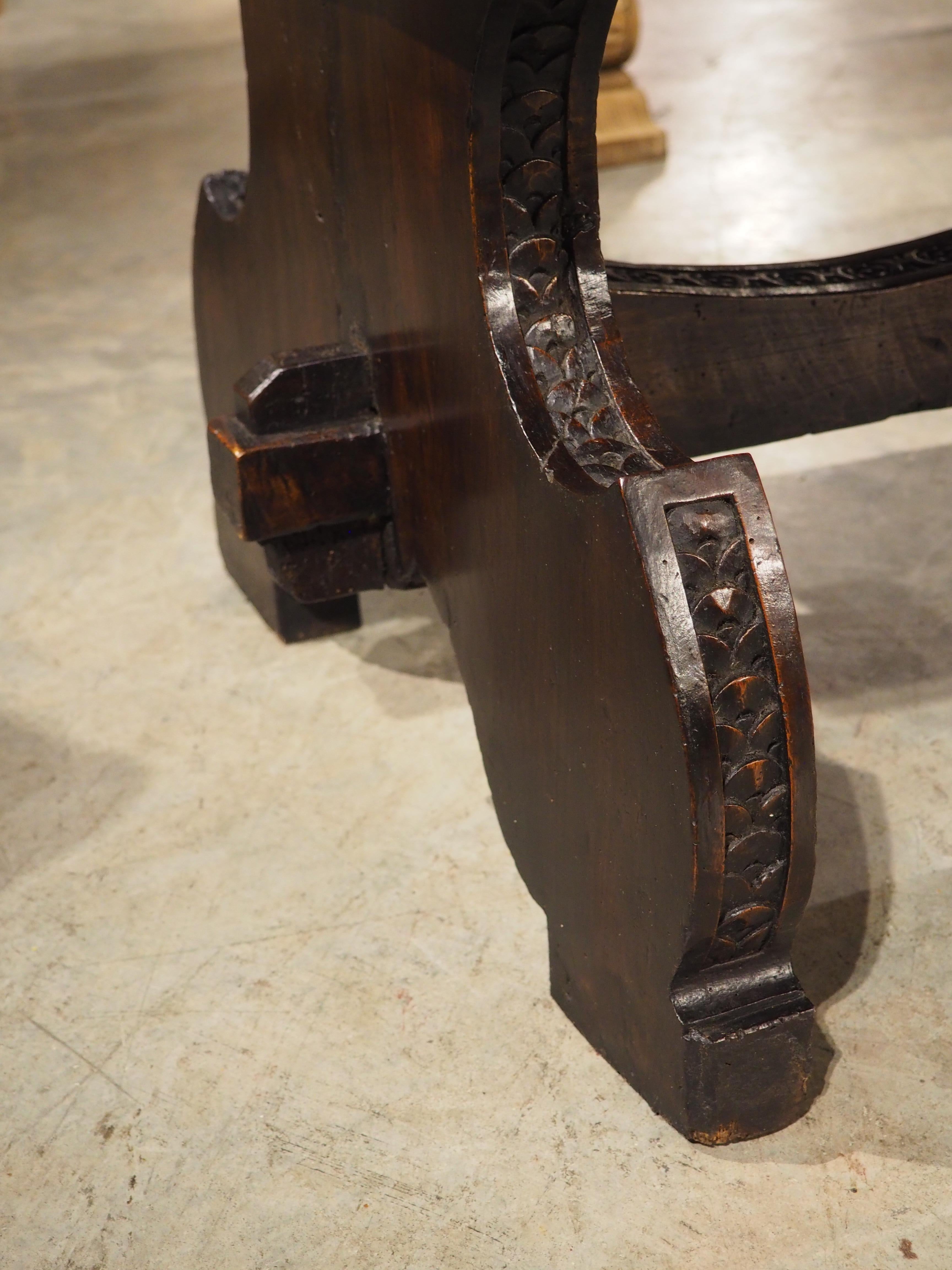 Carved Italian Walnut Coffee Table from Antique Elements In Good Condition For Sale In Dallas, TX