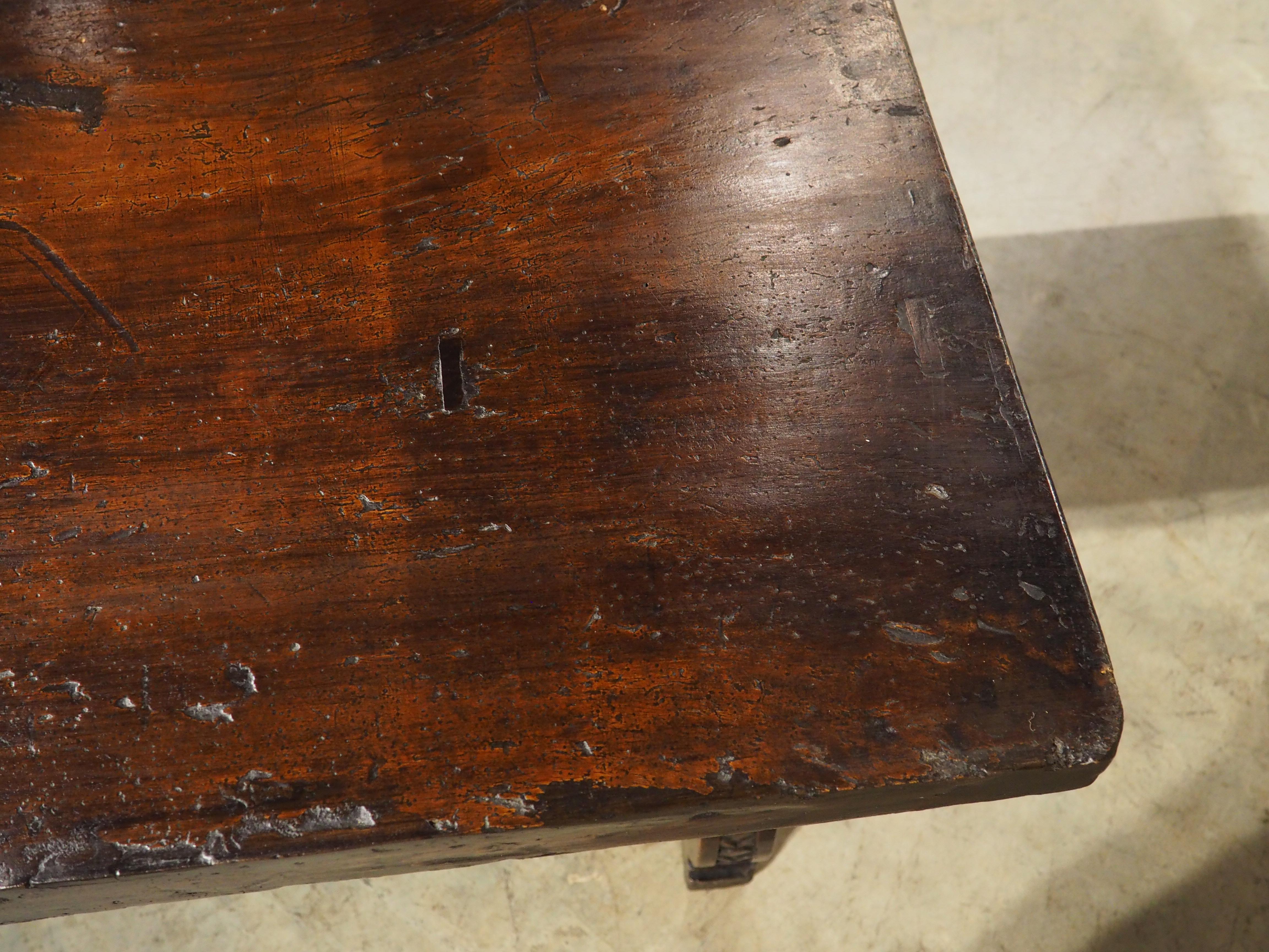 Wood Carved Italian Walnut Coffee Table from Antique Elements For Sale