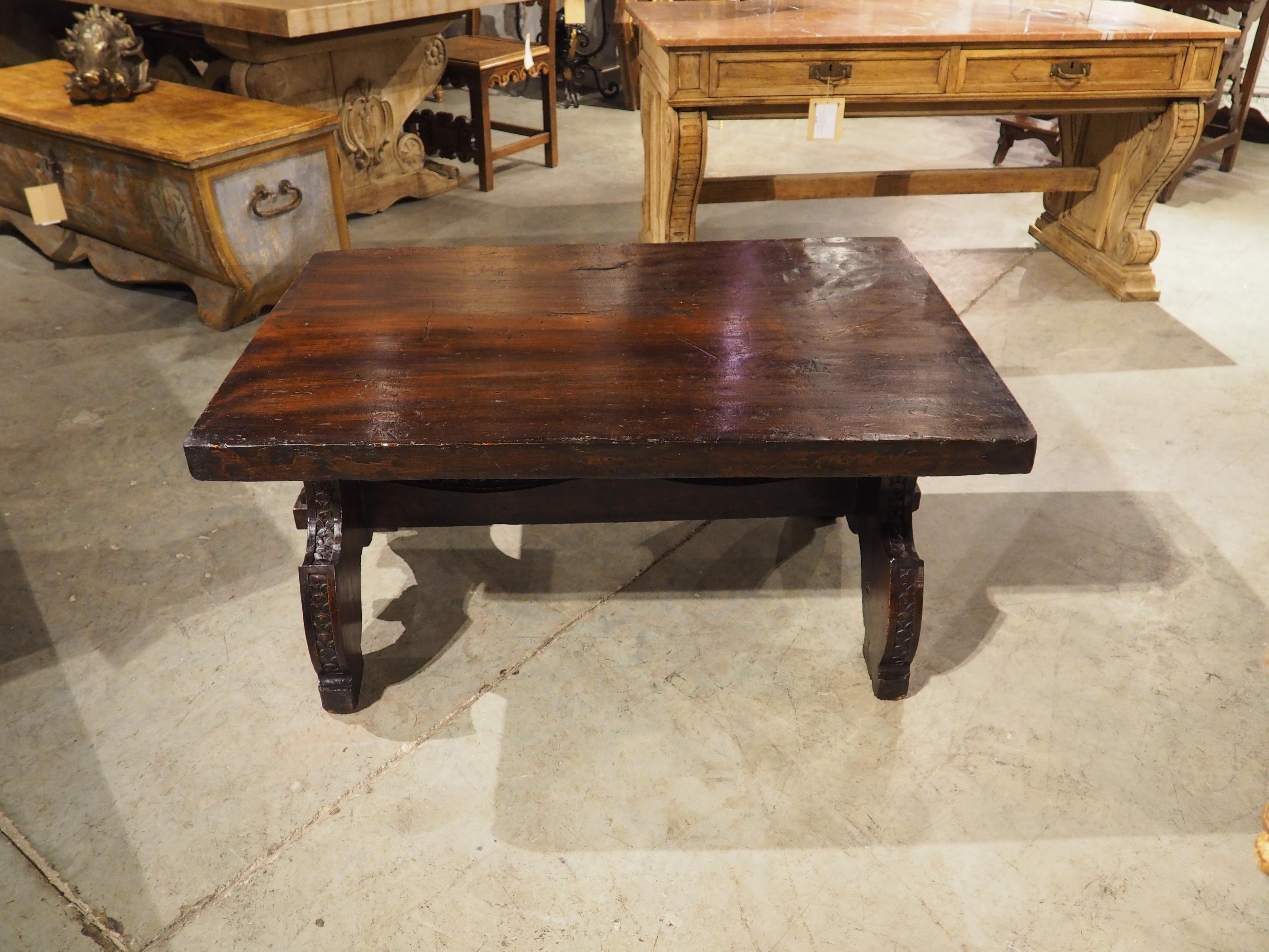 Carved Italian Walnut Coffee Table from Antique Elements For Sale 2