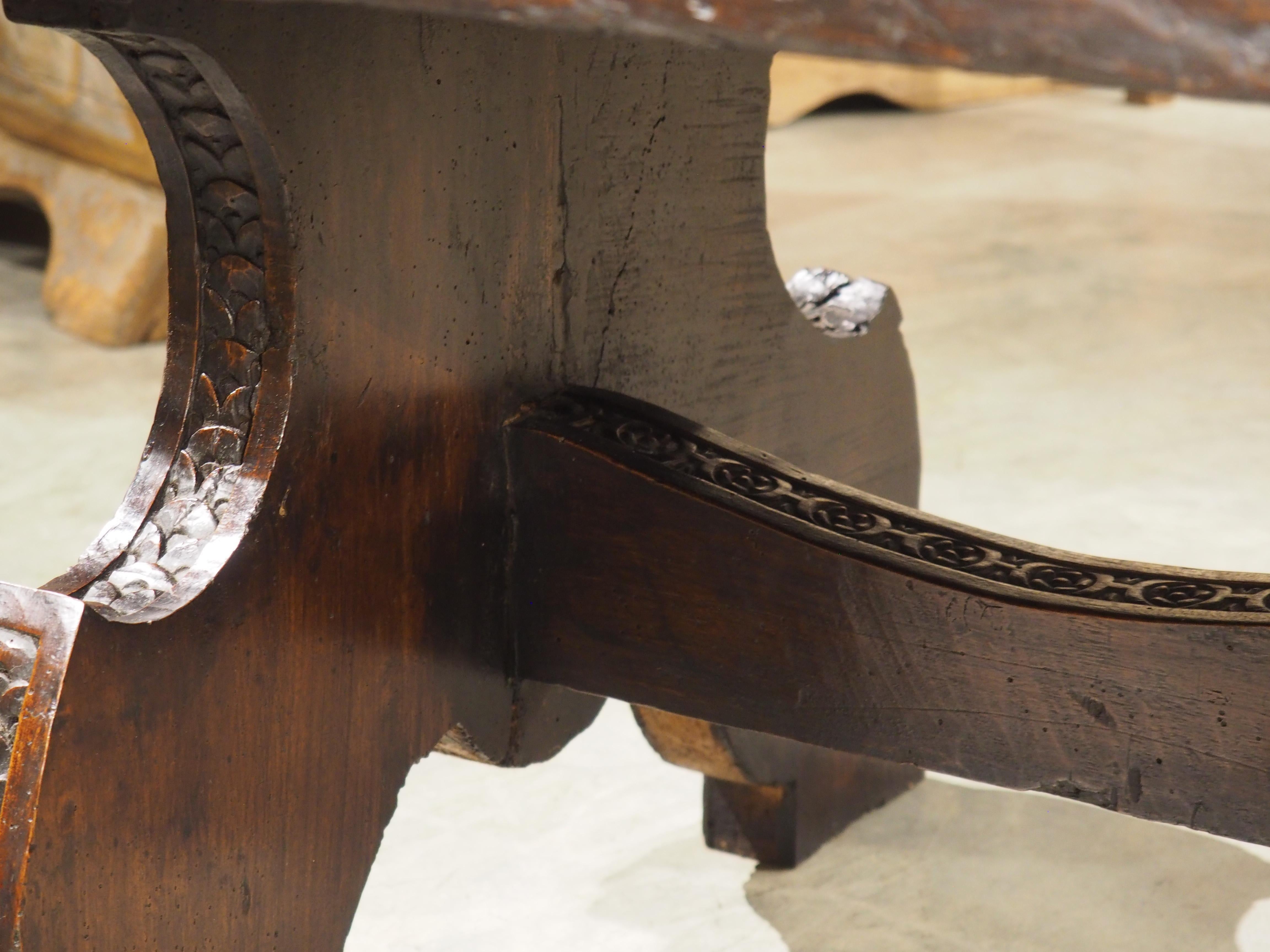 Carved Italian Walnut Coffee Table from Antique Elements For Sale 3