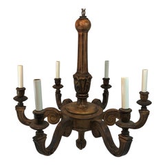 Carved Italian Wood Chandelier