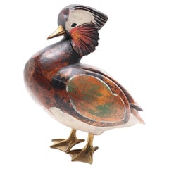 Figurine de canard mandarin sculptée par Sarreid Limited, milieu/fin du 20e siècle