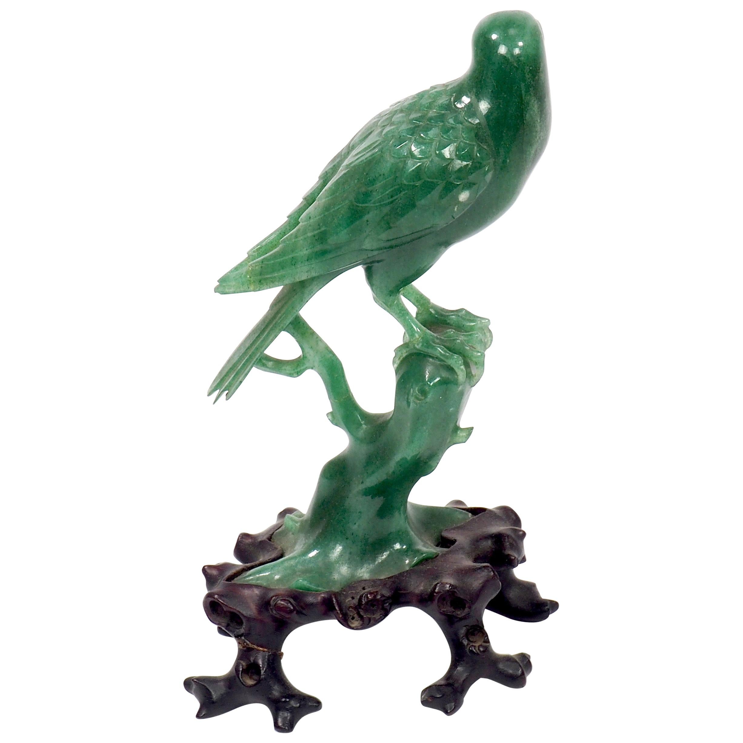 Carved Jade Bird of Qing Dynasty China
