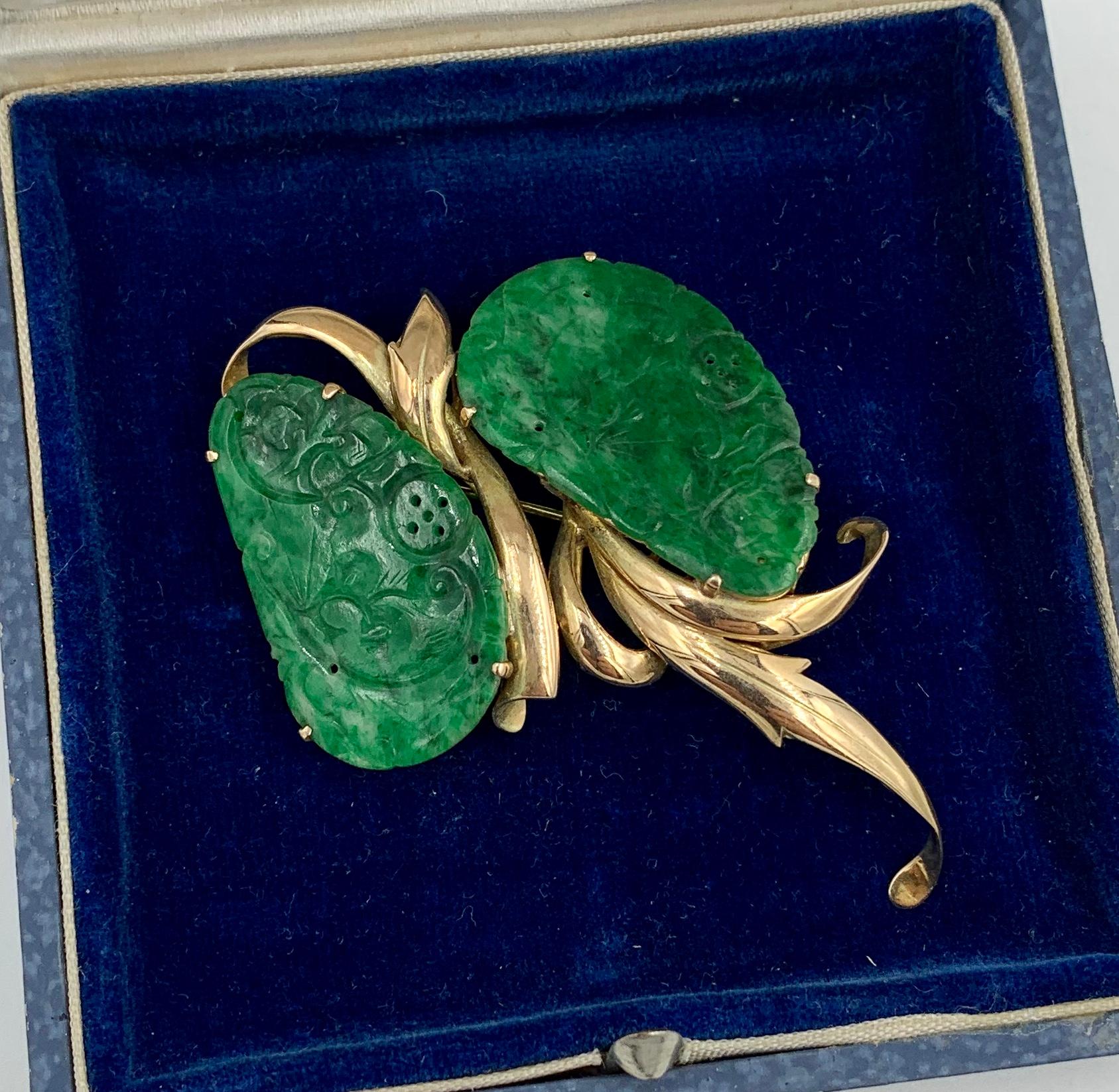 antique jade brooch