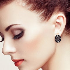 Carved Jade Diamond 18 Karat Gold Stud Earrings