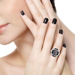 Carved Jade Diamond Ring