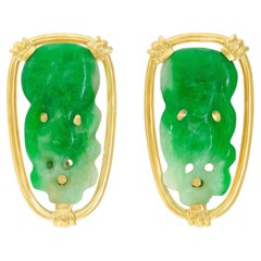 Carved Jade Earrings