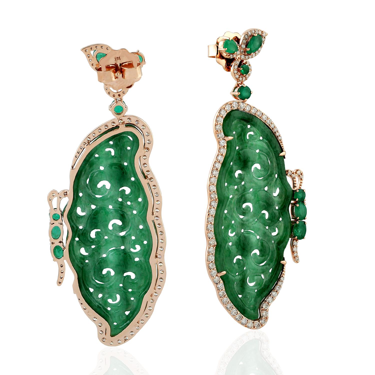 jade butterfly earrings