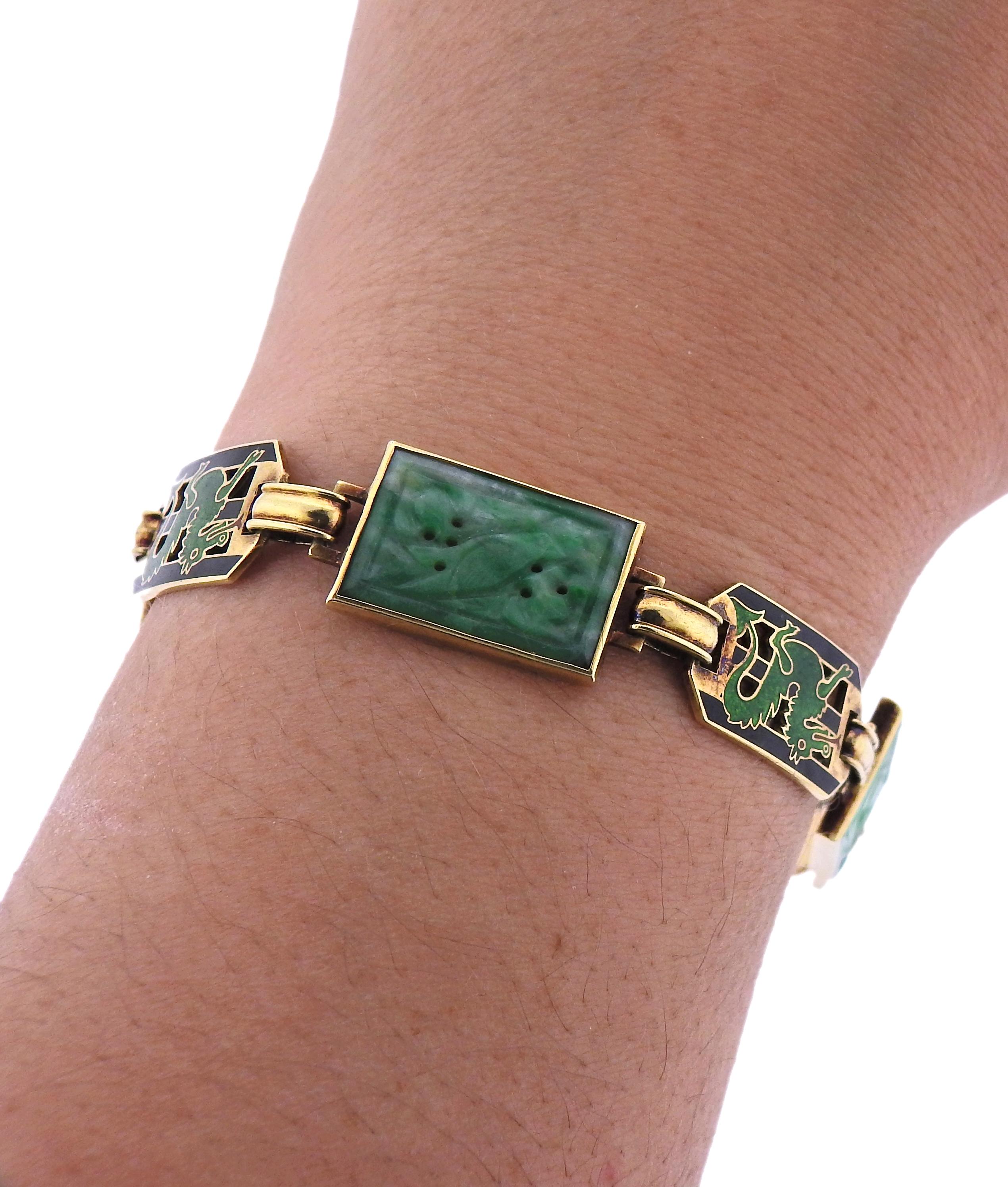14k gold dragon bracelet