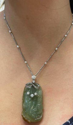 Carved Jade Pendant Necklace