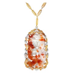 Carved Jade Pendant Necklace