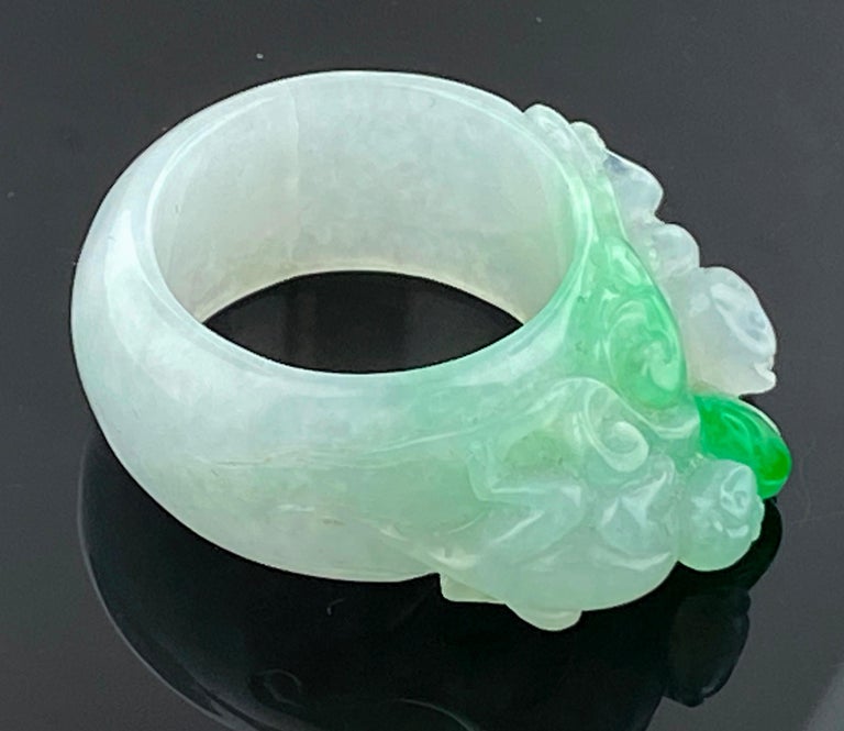 Carved Jade Ring at 1stDibs