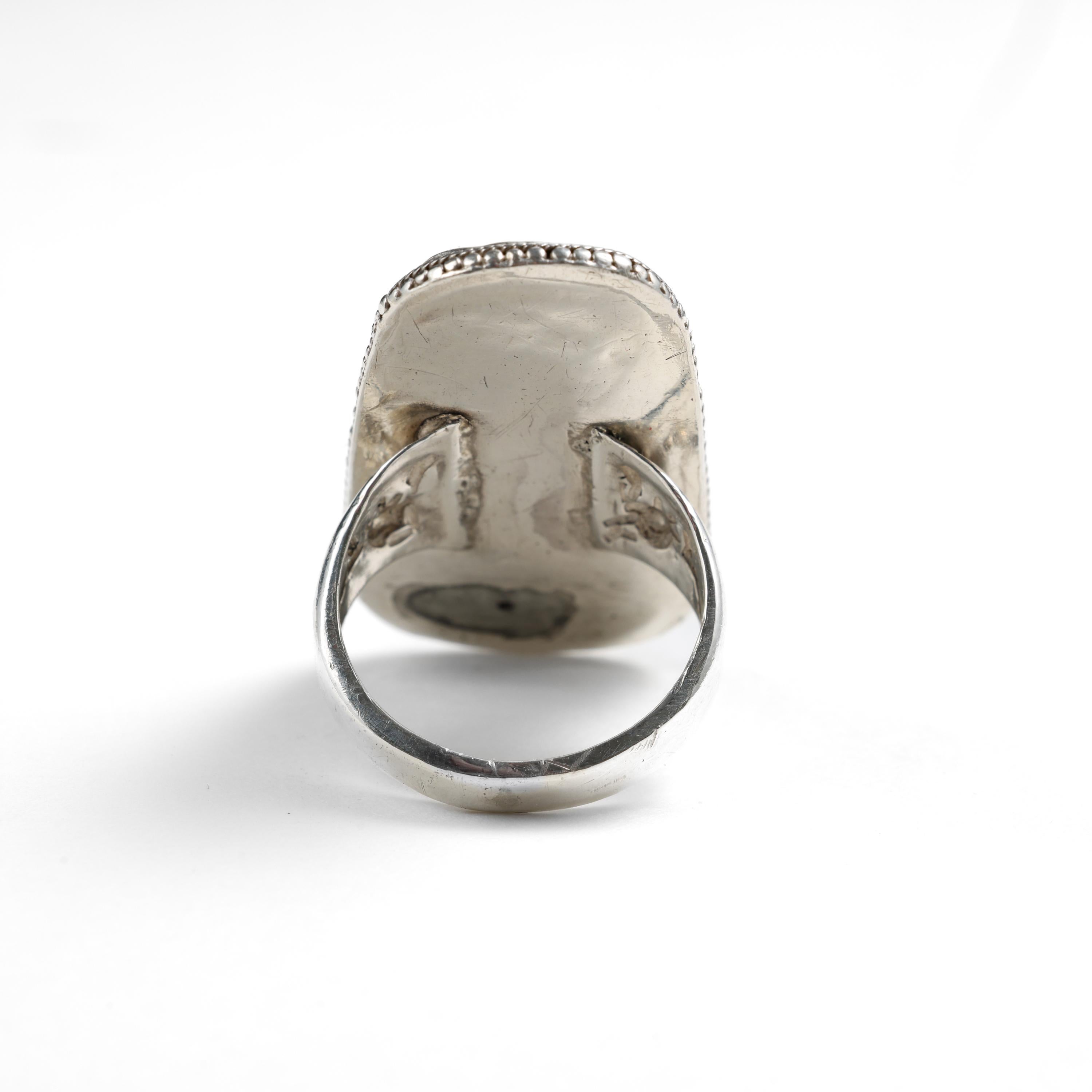 Carved Jade Ring from Arts & Crafts Period 1