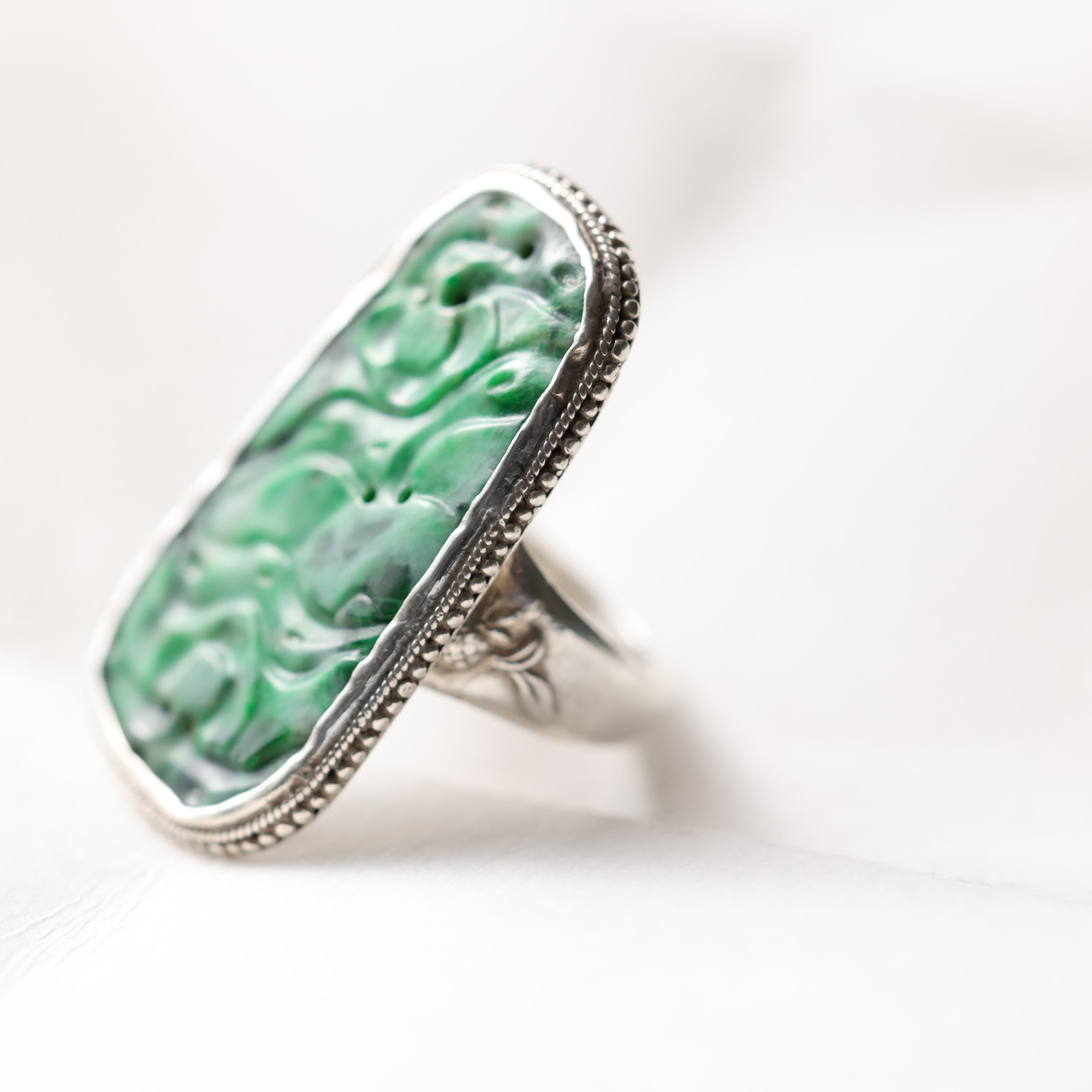 Carved Jade Ring from Arts & Crafts Period 3
