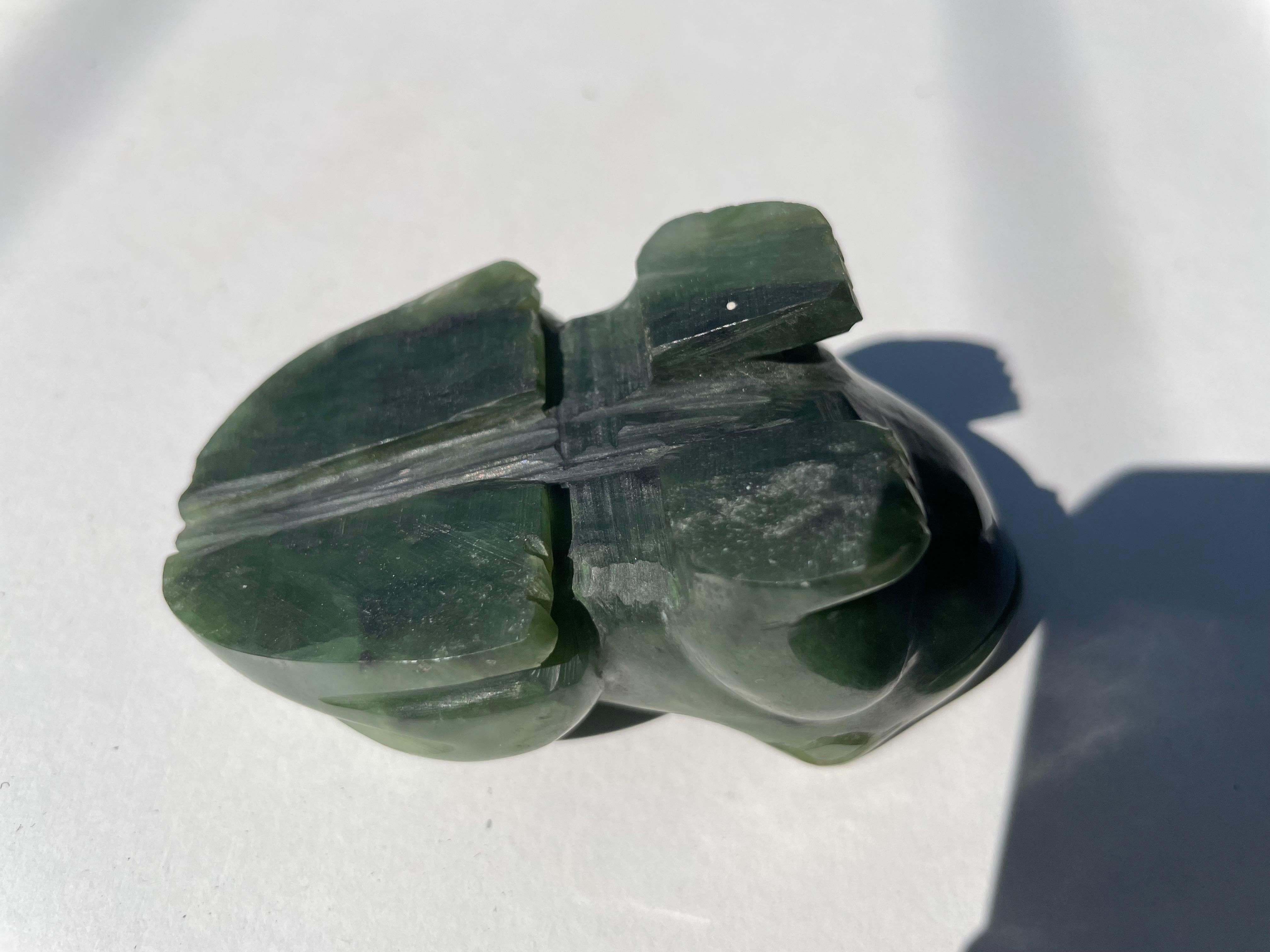 carved jade frog