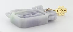 Carved Jadeite, 14k Yellow Gold Pendant