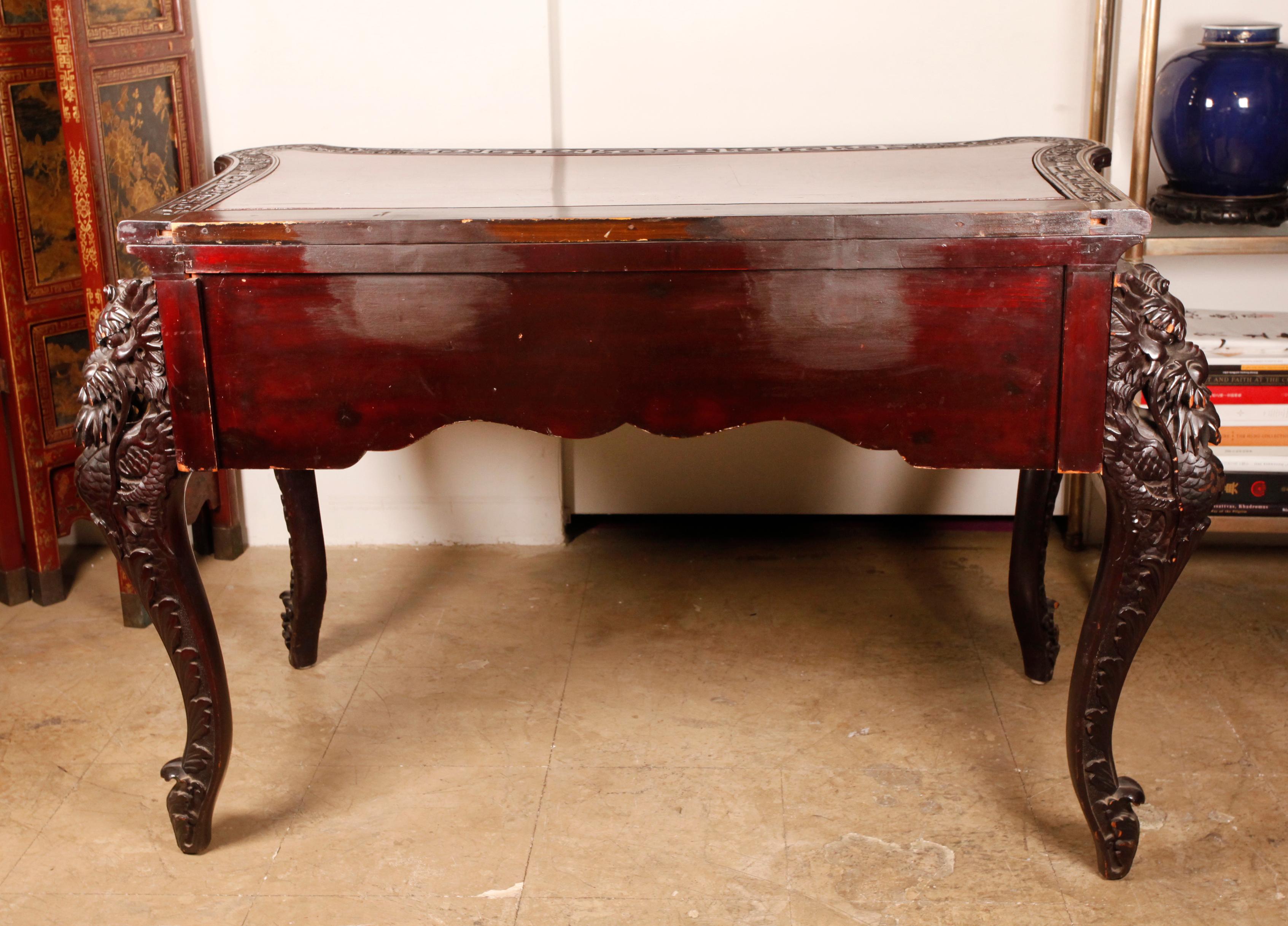 19th Century carved Japanese hardwood table, 19th c. For Sale