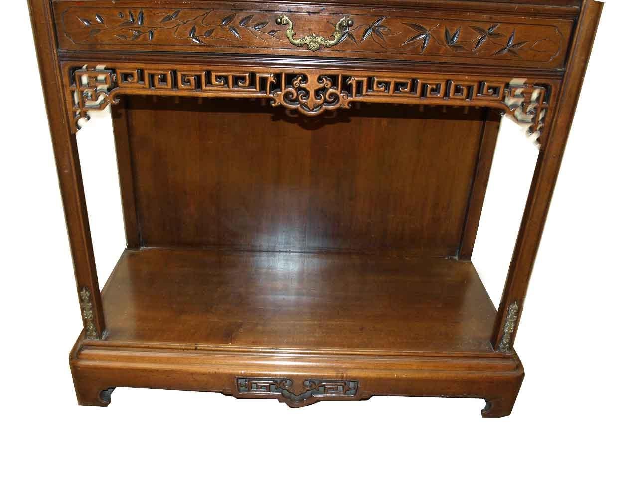 Carved Japanese Inlaid Cabinet For Sale 4