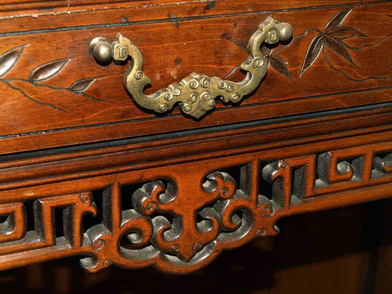 Carved Japanese Inlaid Cabinet 6