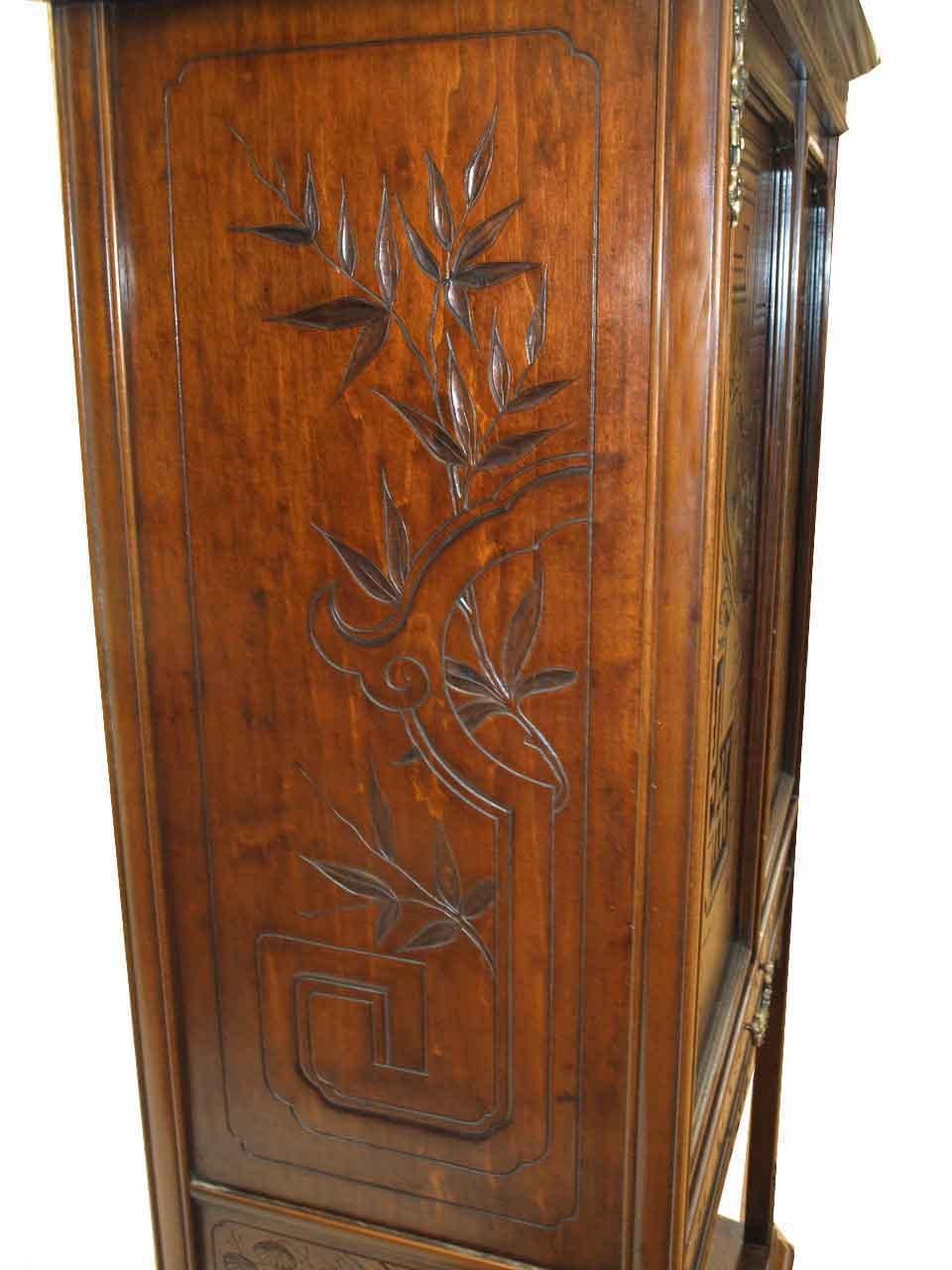 Carved Japanese Inlaid Cabinet For Sale at 1stDibs | japanese antique ...