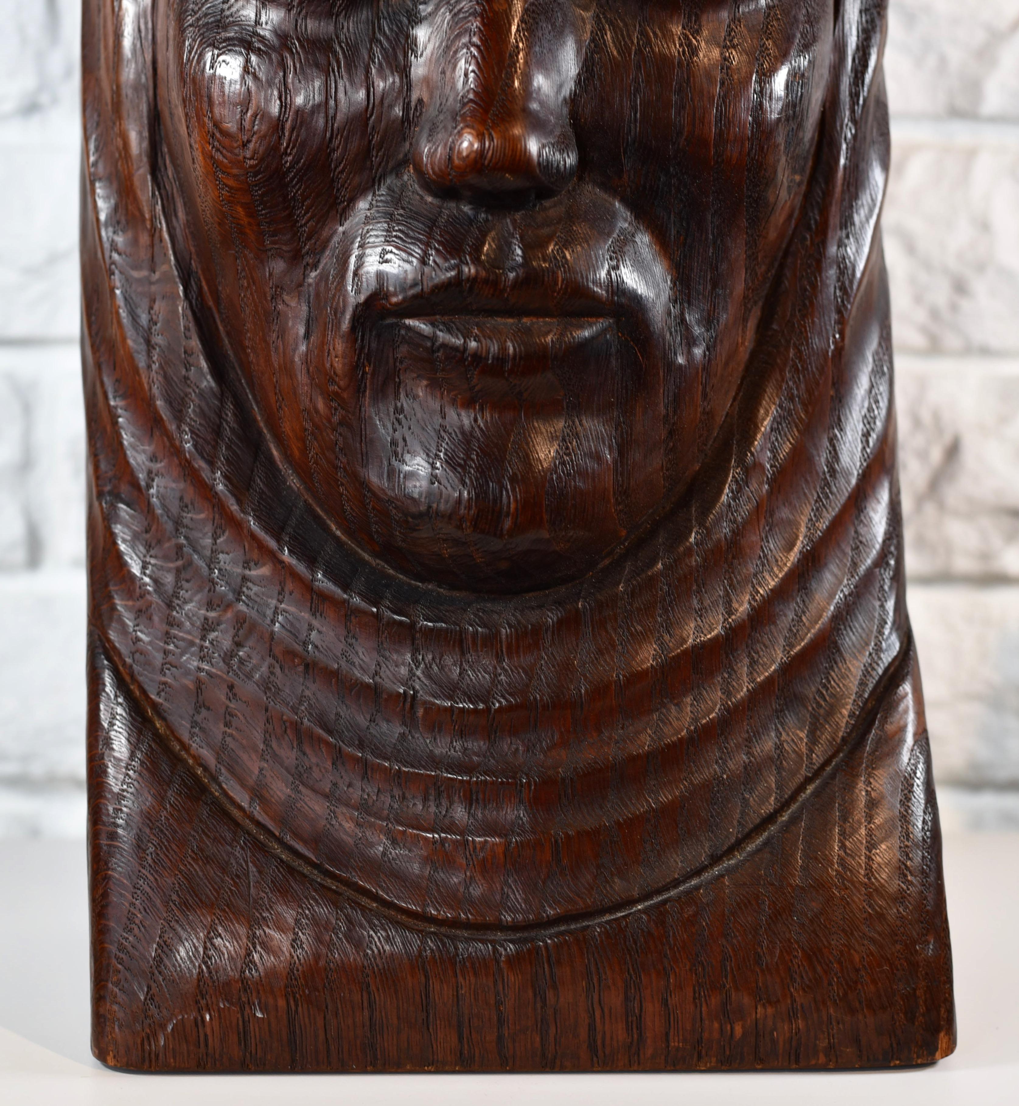 Carved John Rood (1902-1974) Wood Sculpture Signed 1942 For Sale 3