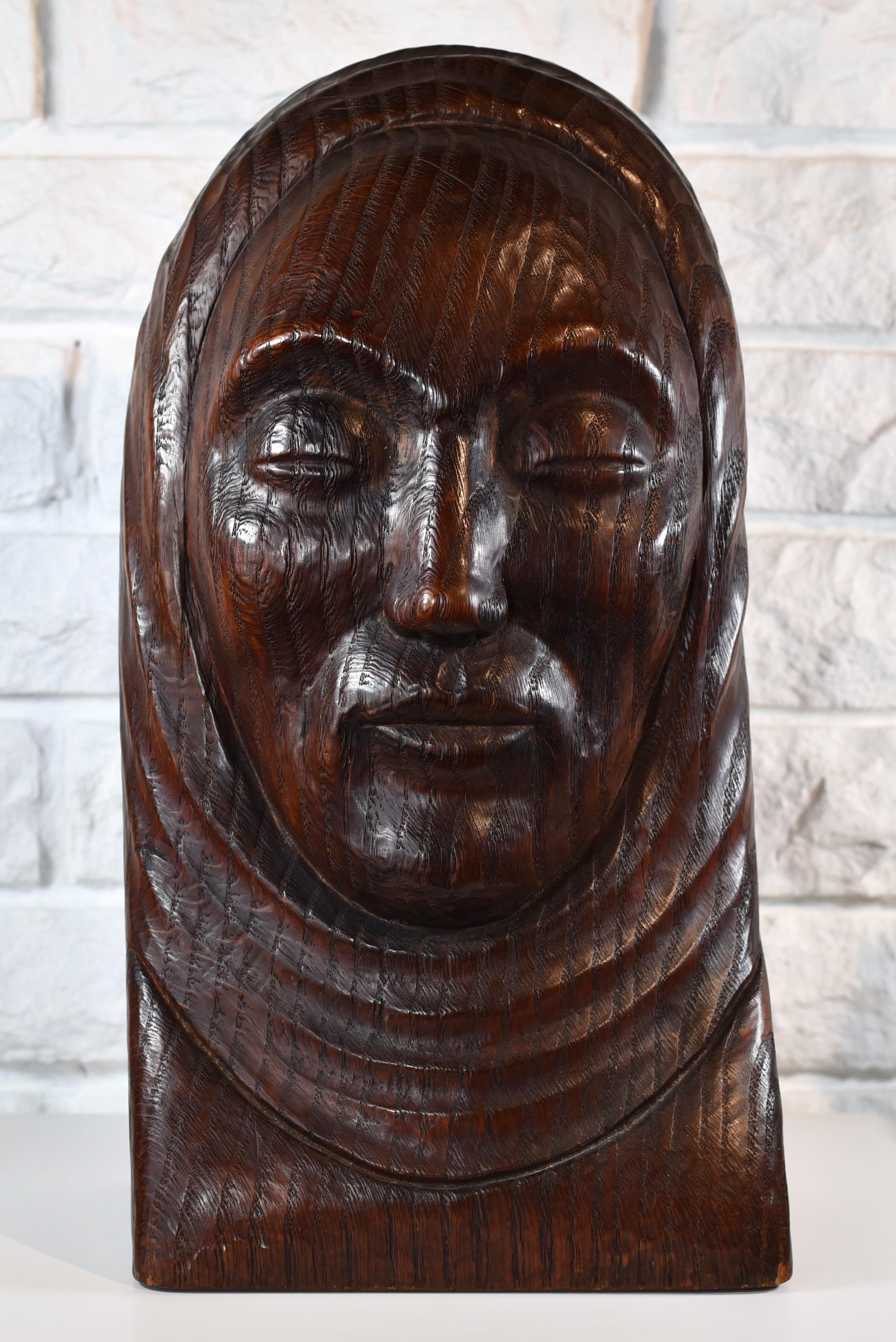American Carved John Rood (1902-1974) Wood Sculpture Signed 1942 For Sale