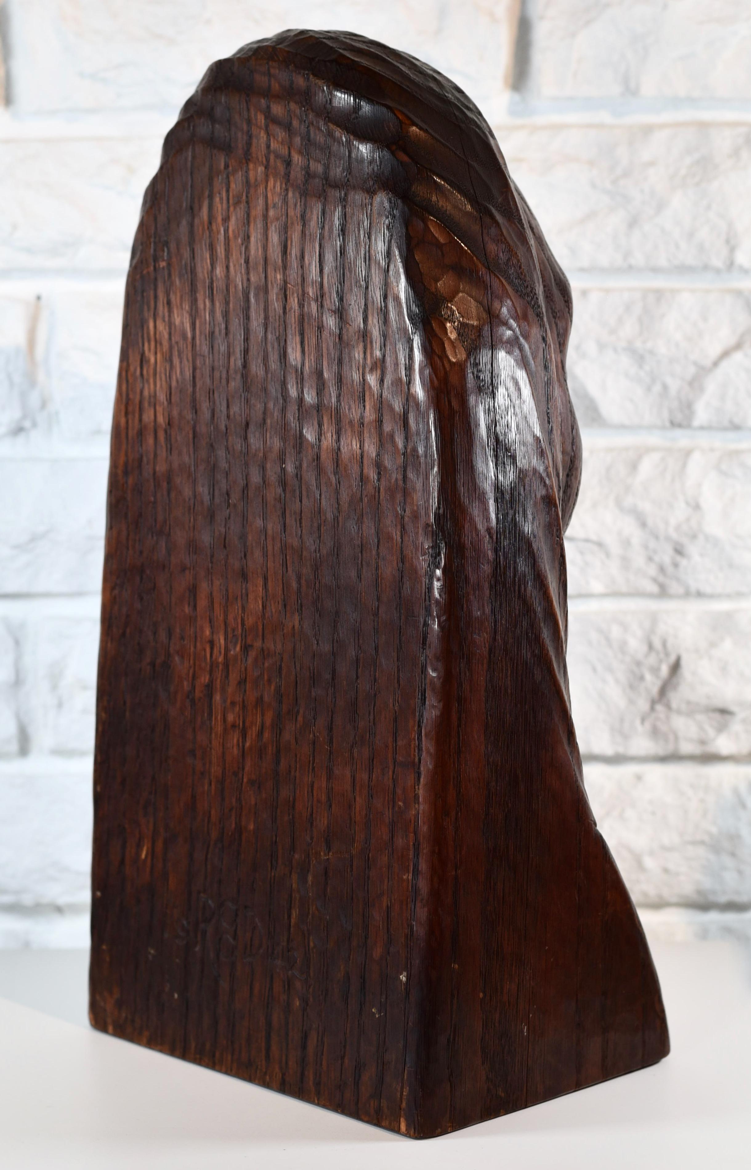 Carved John Rood (1902-1974) Wood Sculpture Signed 1942 In Good Condition For Sale In Sarasota, FL