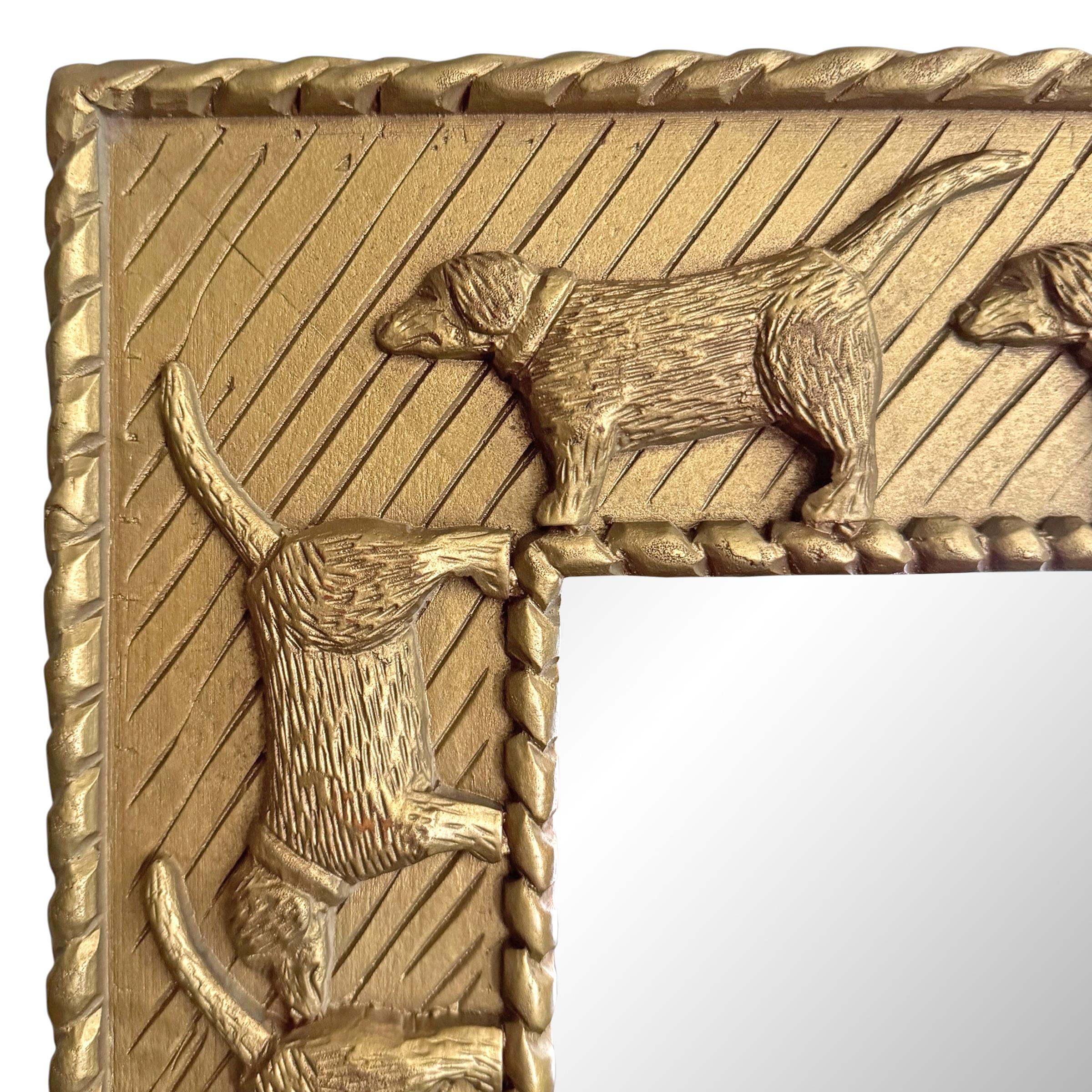 American Carved Labrador Framed Mirror by Stephen Huneck For Sale