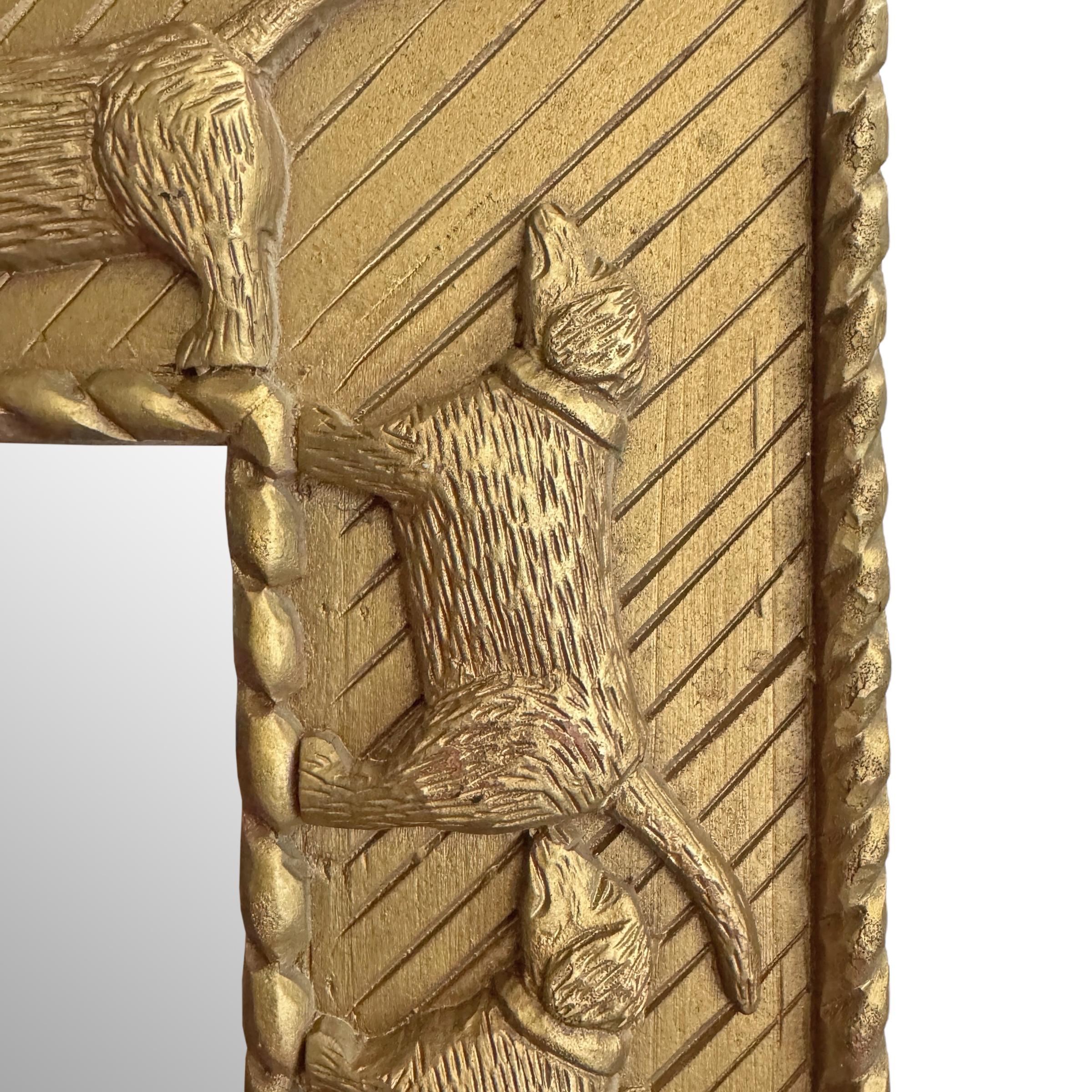 Wood Carved Labrador Framed Mirror by Stephen Huneck For Sale