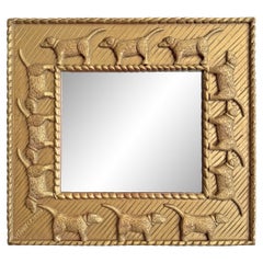 Carved Labrador Framed Mirror by Stephen Huneck