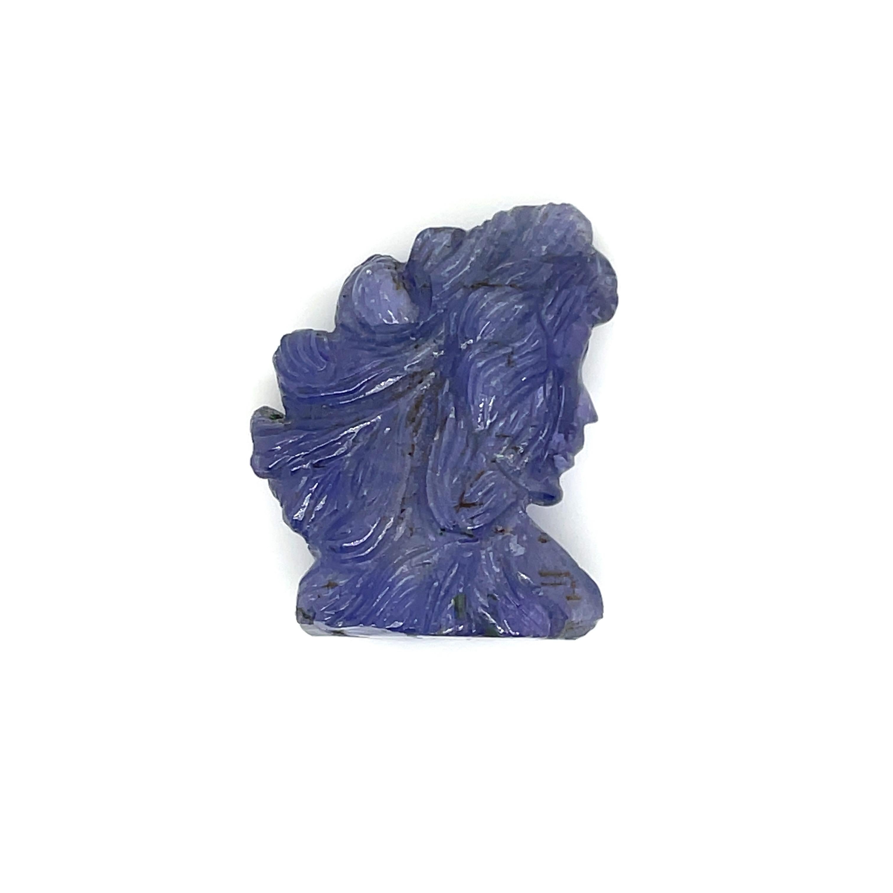 Carved Lady Tanzanite Cts 49.76 In New Condition For Sale In Hong Kong, HK