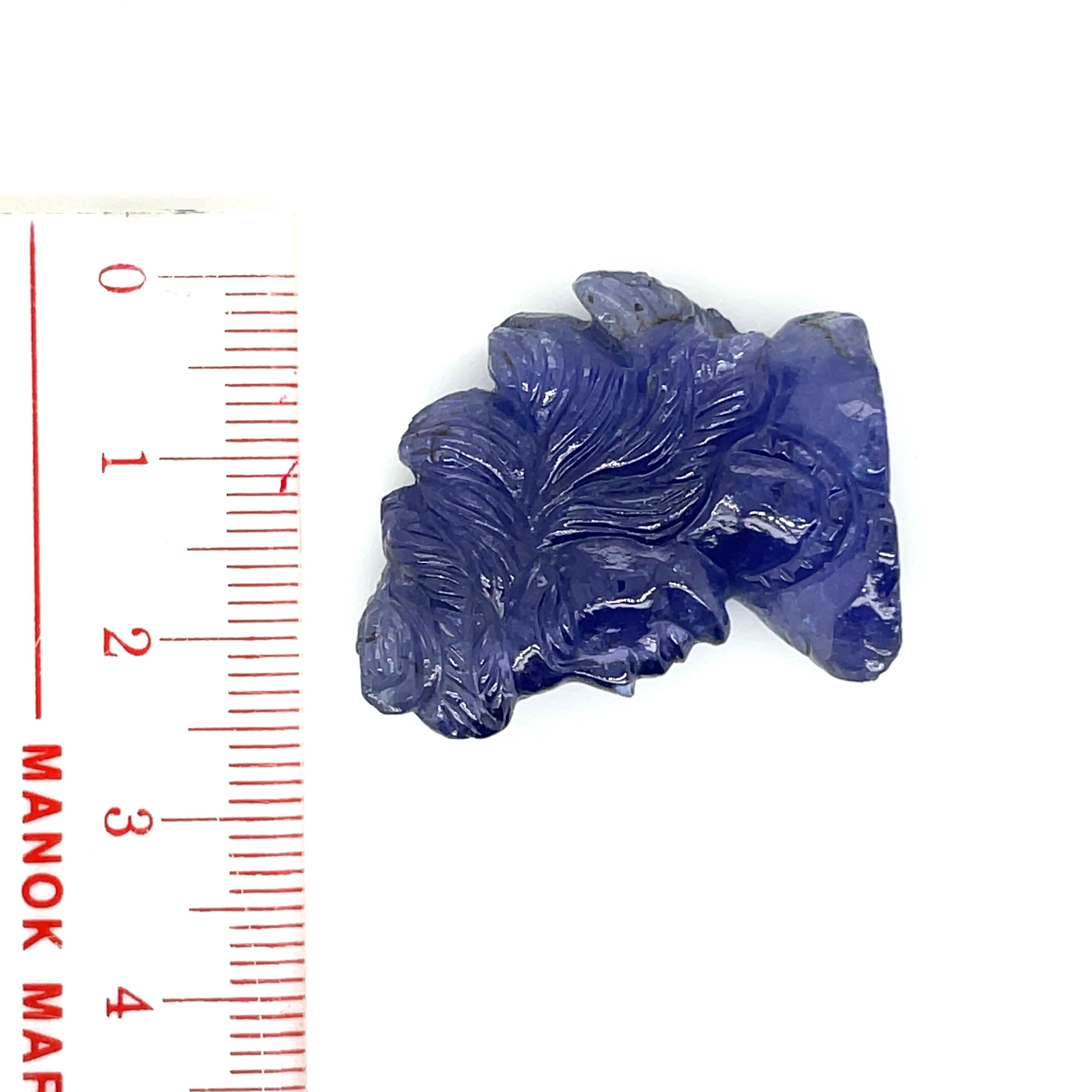 Carved Lady Tanzanite Cts 49.76 For Sale 1