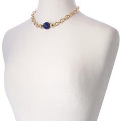 Carved Lapis Swirl Necklace Enhancer