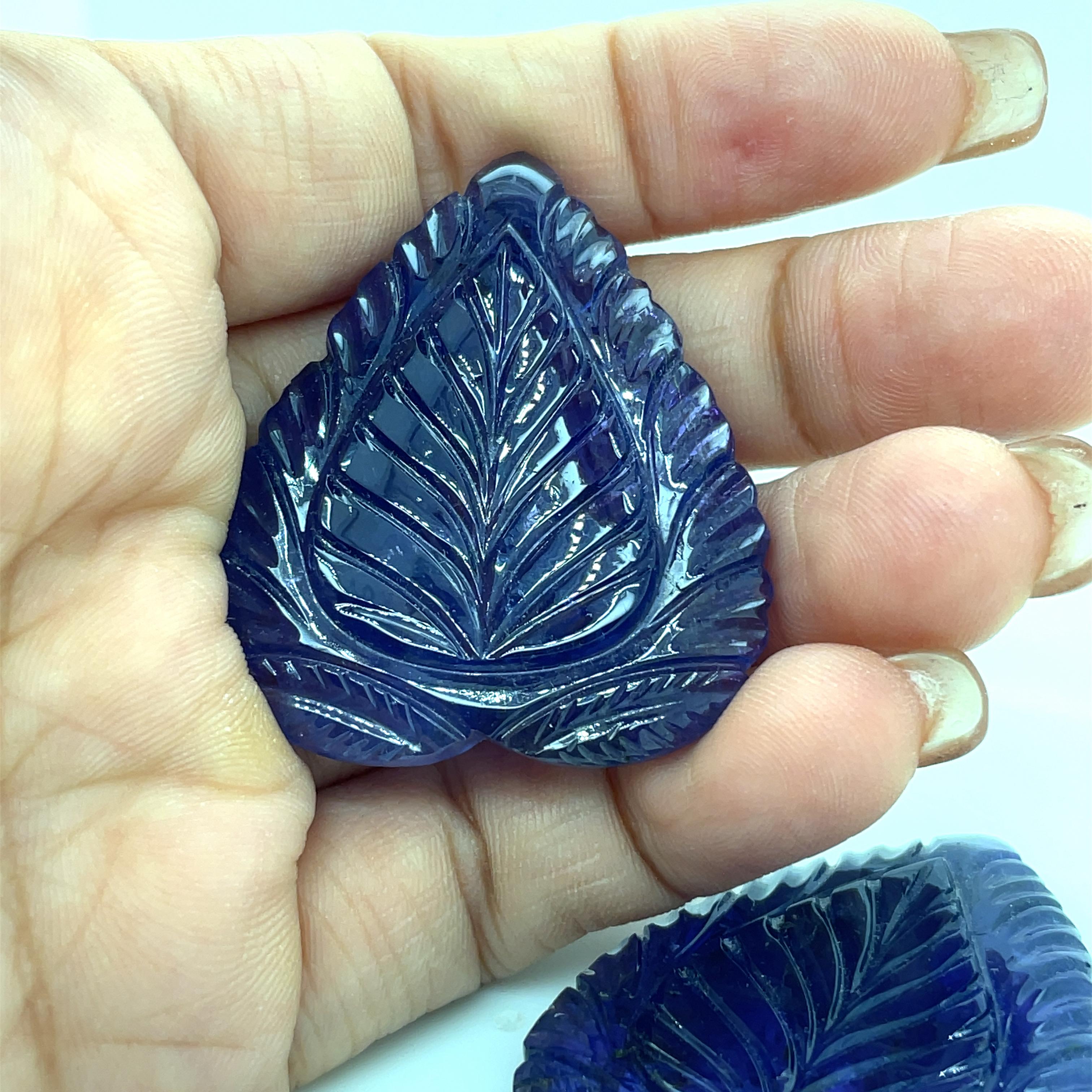 Carved Leaf Tanzanite Cts 164.44  For Sale 5