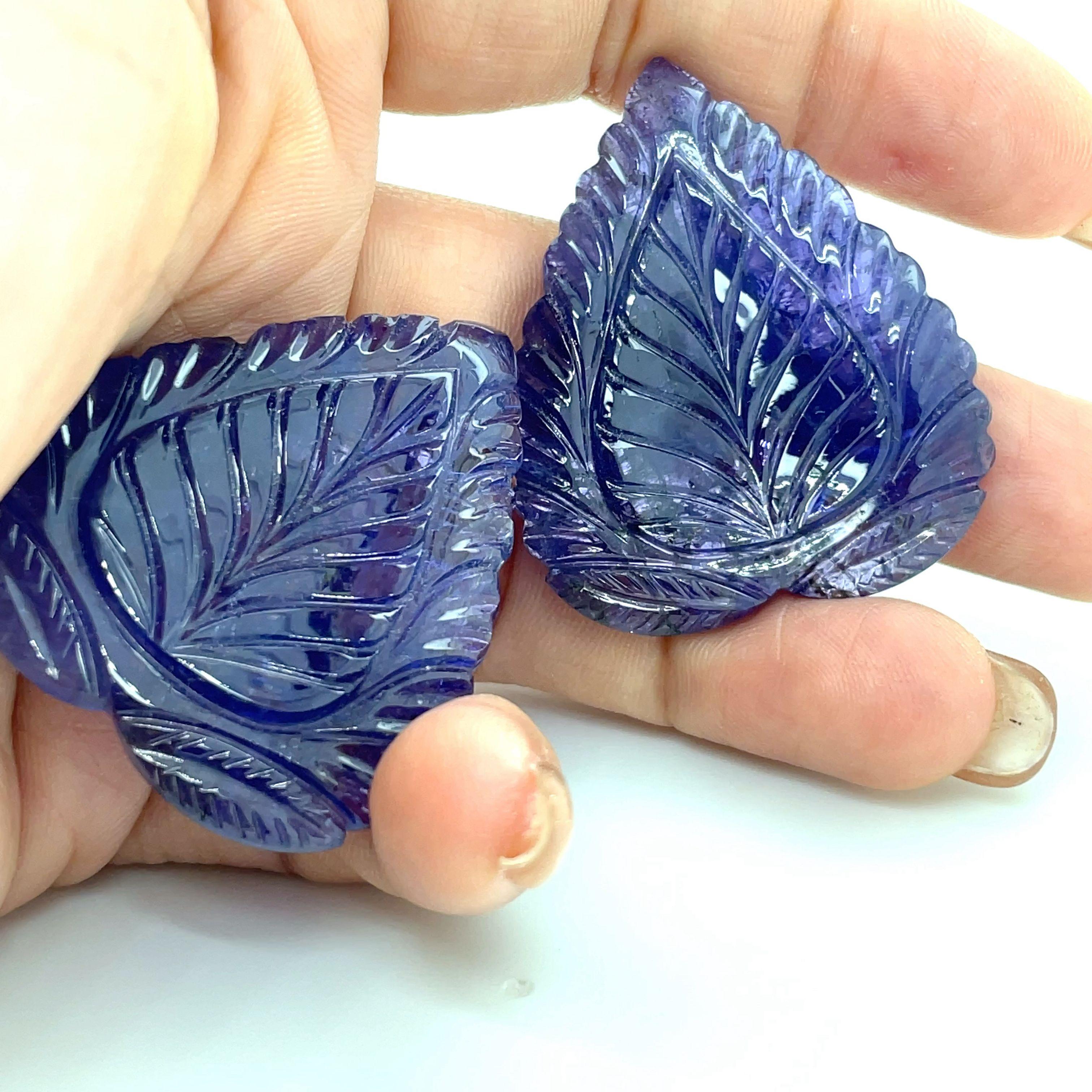 Carved Leaf Tanzanite Cts 164.44  For Sale 6