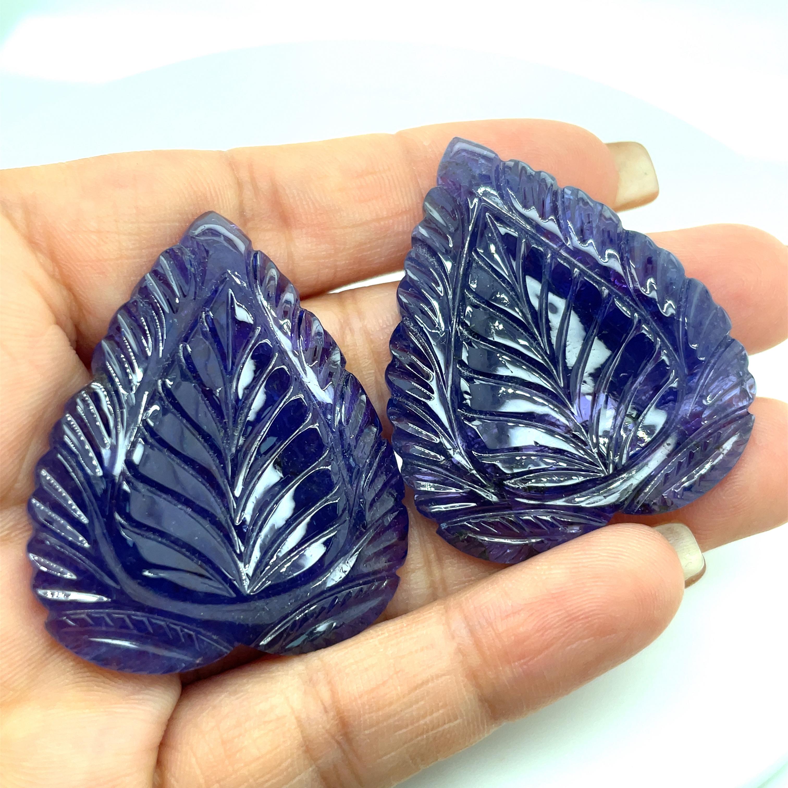 Carved Leaf Tanzanite Cts 164.44  For Sale 7