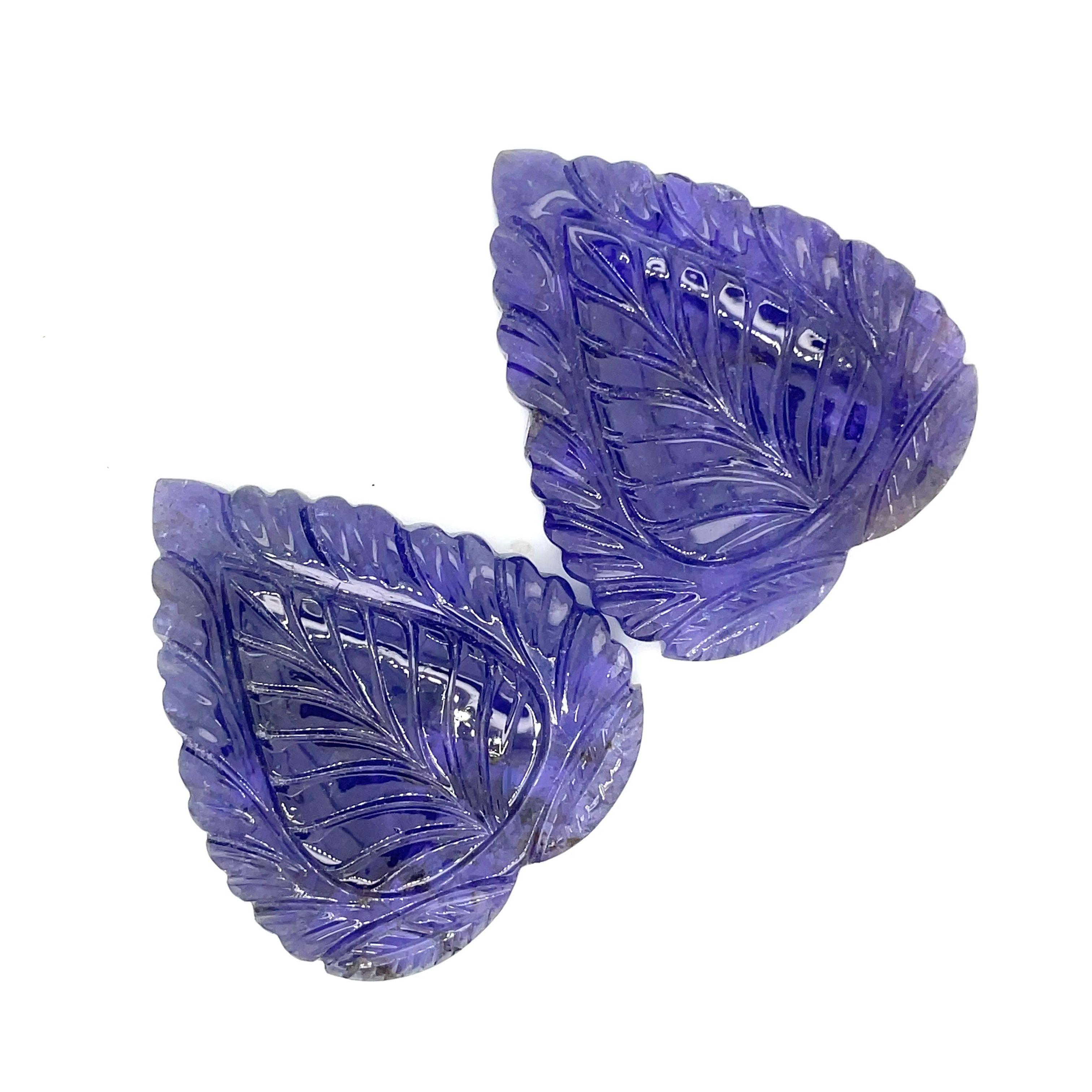 Contemporary Carved Leaf Tanzanite Cts 164.44  For Sale