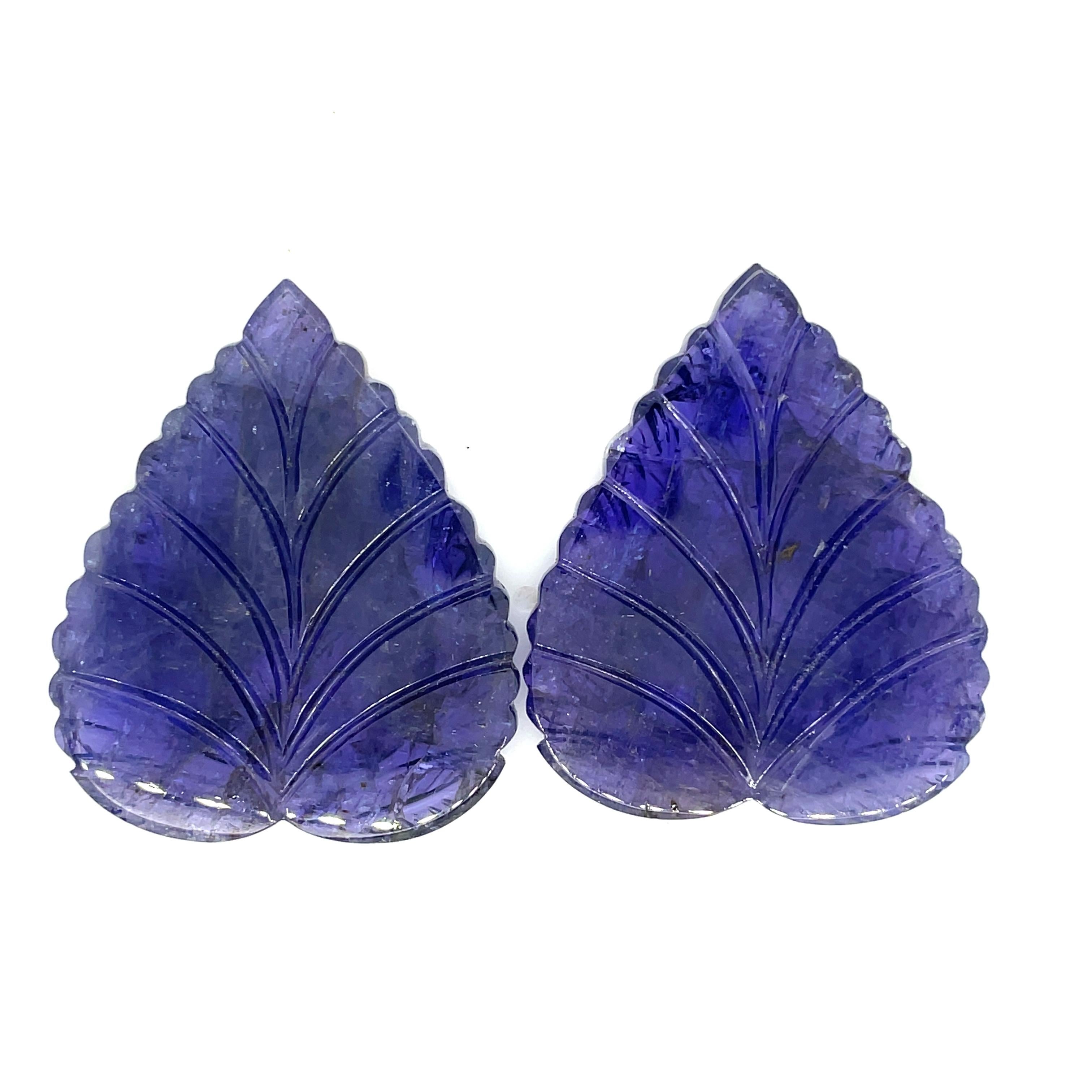 Carved Leaf Tanzanite Cts 164.44  For Sale 1
