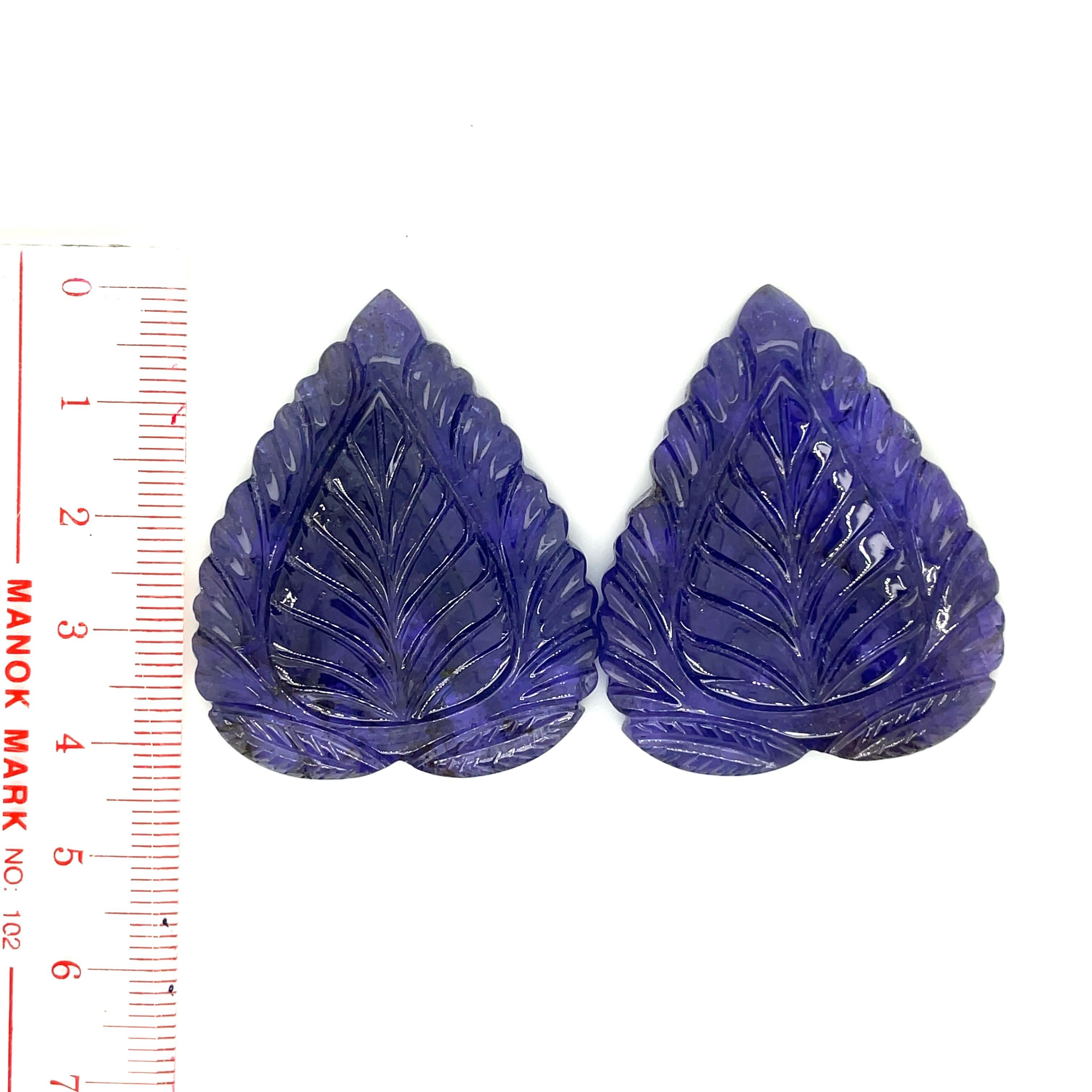Carved Leaf Tanzanite Cts 164.44  For Sale 3